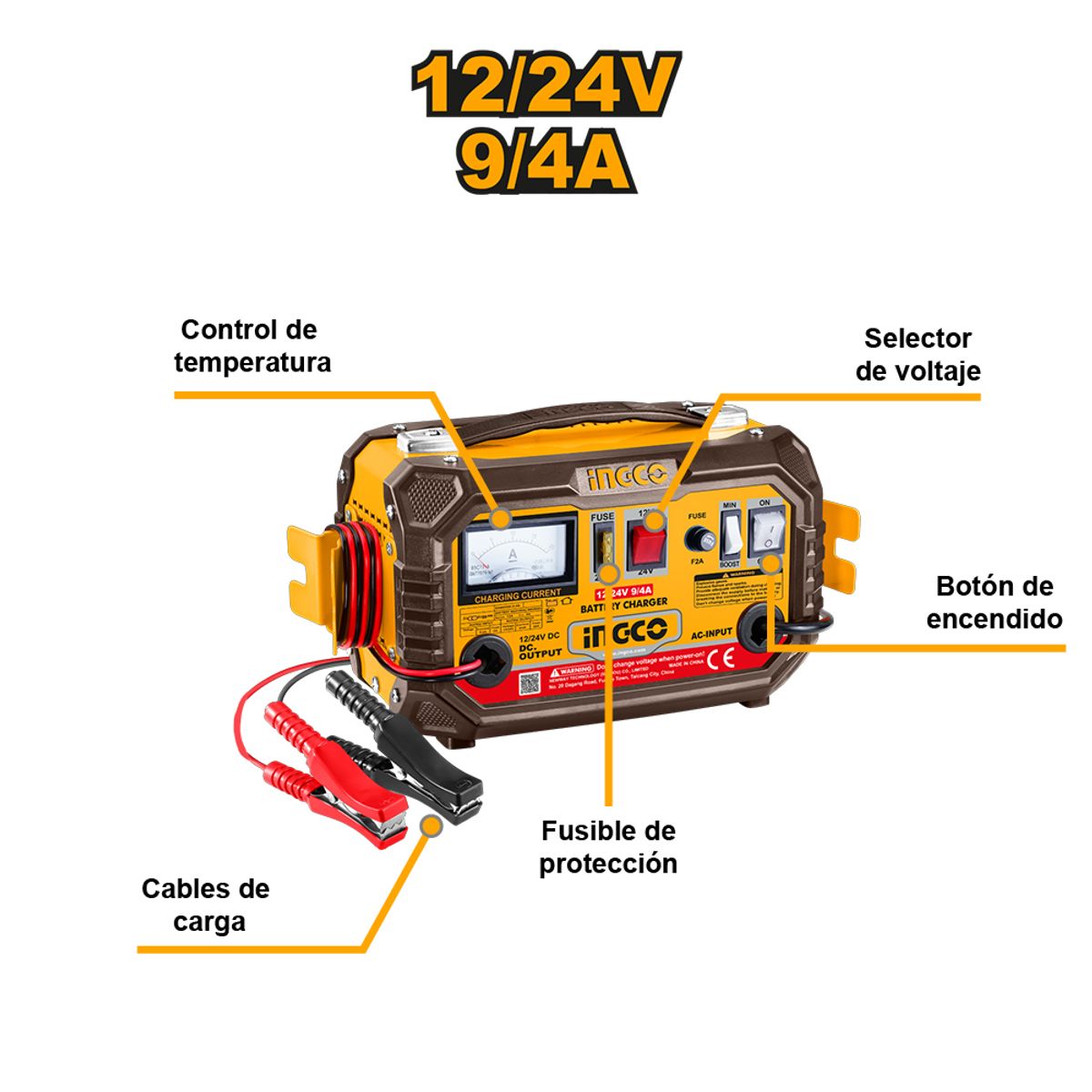 INGCO TOOLS - Cargador de Batería INGCO 12-24V ING-CB1601