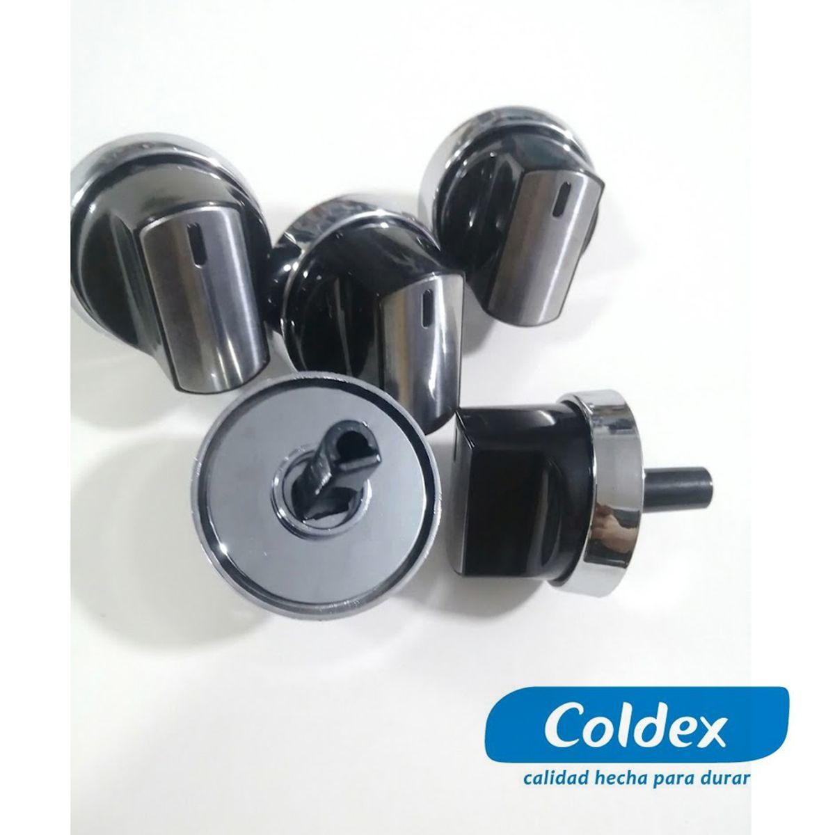 COLDEX - Juego de 05 perillas Coldex color negro para cocinas de 04 hornillas, Cx601, Cx602, CX603, CX621, CX640