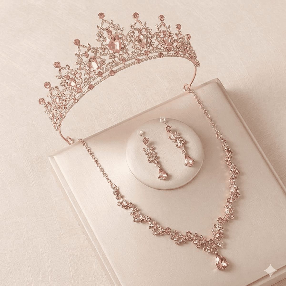 GENERICO - CORONA TIARA VINCHA  PARA NIÑA  - COLLAR + ARETE
