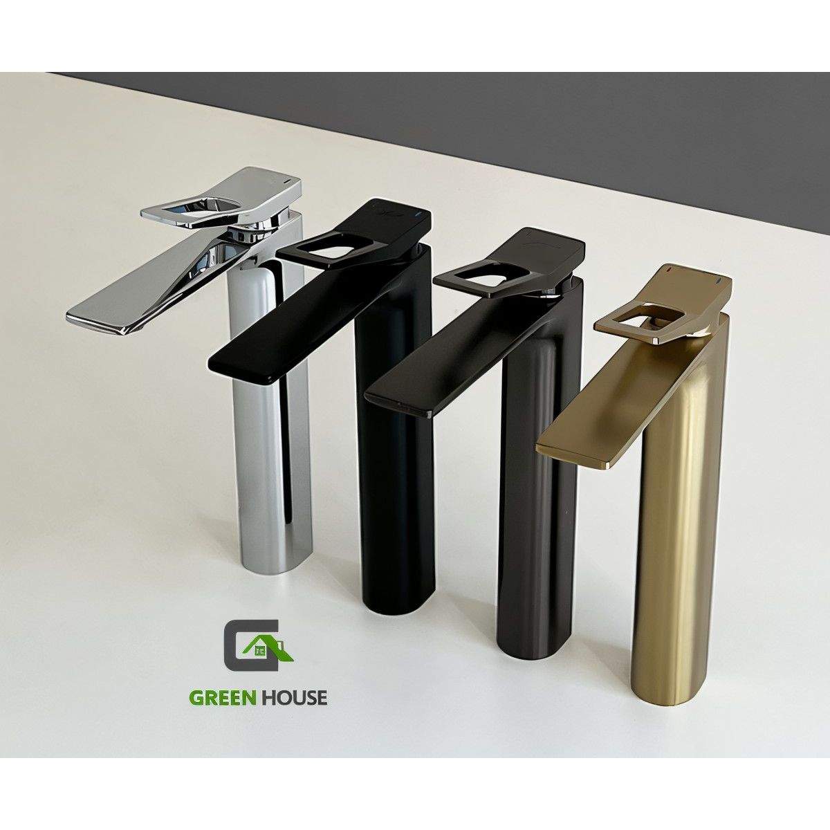 GREEN HOUSE - MEZCLADORA DORADO MATE 30CM MOD. CISNE10