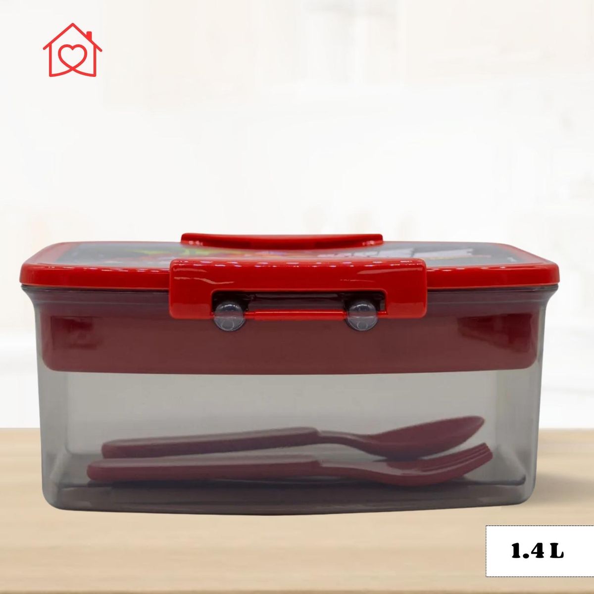 GENERICO - Taper para Nino Hot Wheels con Divisiones y Cubiertos 1400 ml