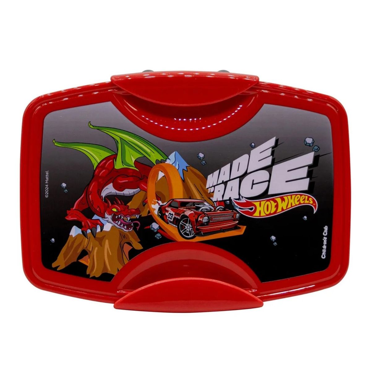 GENERICO - Taper para Nino Hot Wheels con Divisiones y Cubiertos 1400 ml