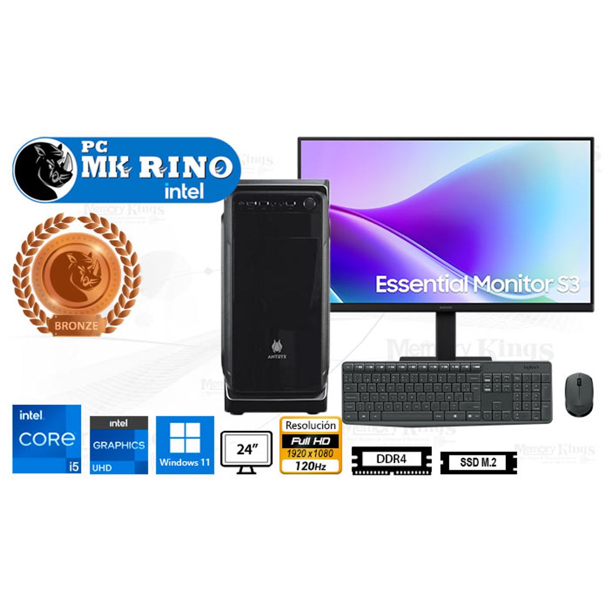 INTEL - Computadora Core i5-12600K Xtreme E230 Plus 16GB 512GB 24 Windows 11