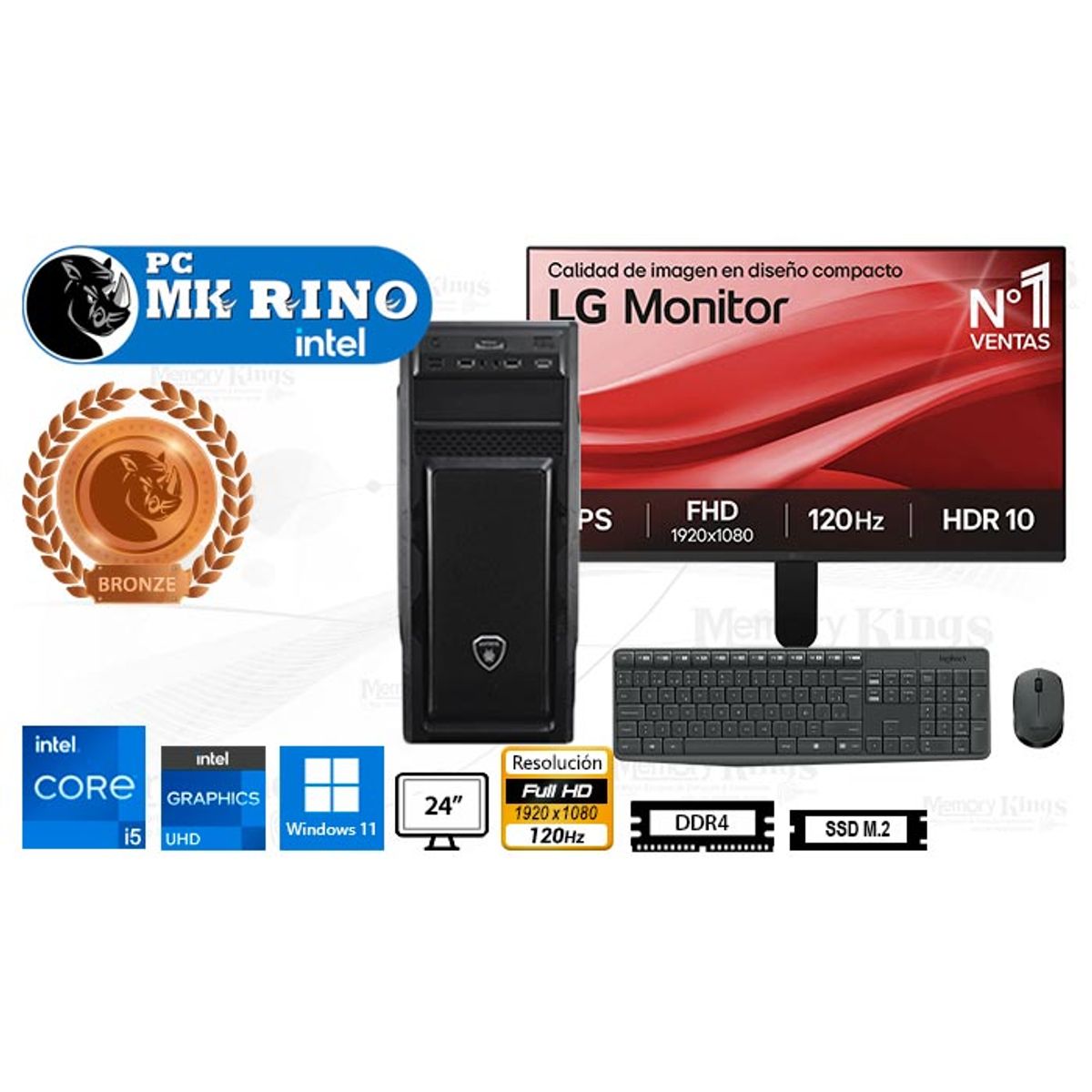 INTEL - Computadora Core i5-12600K Xtreme E250 Plus 16GB 512GB 24 Windows 11