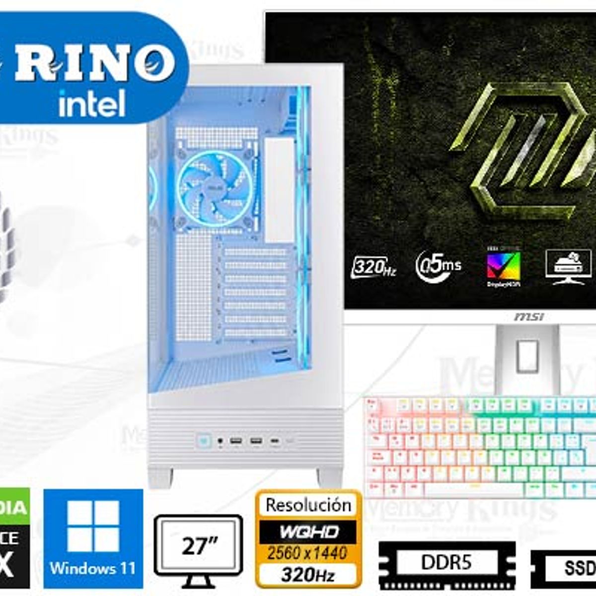 INTEL - Computadora Core i7-12700KF A31 Plus White 16GB 1TB 27 RTX 5060 Windows 11