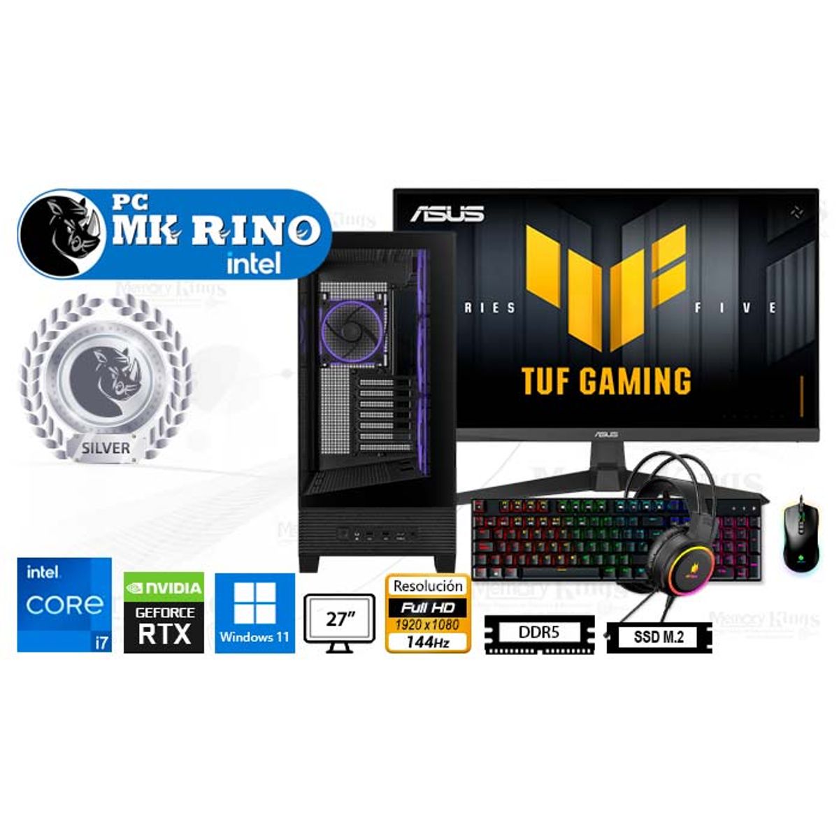 INTEL - Computadora Core i7-14700F A31 Plus 16GB 512GB 27 RTX 5050 Windows 11