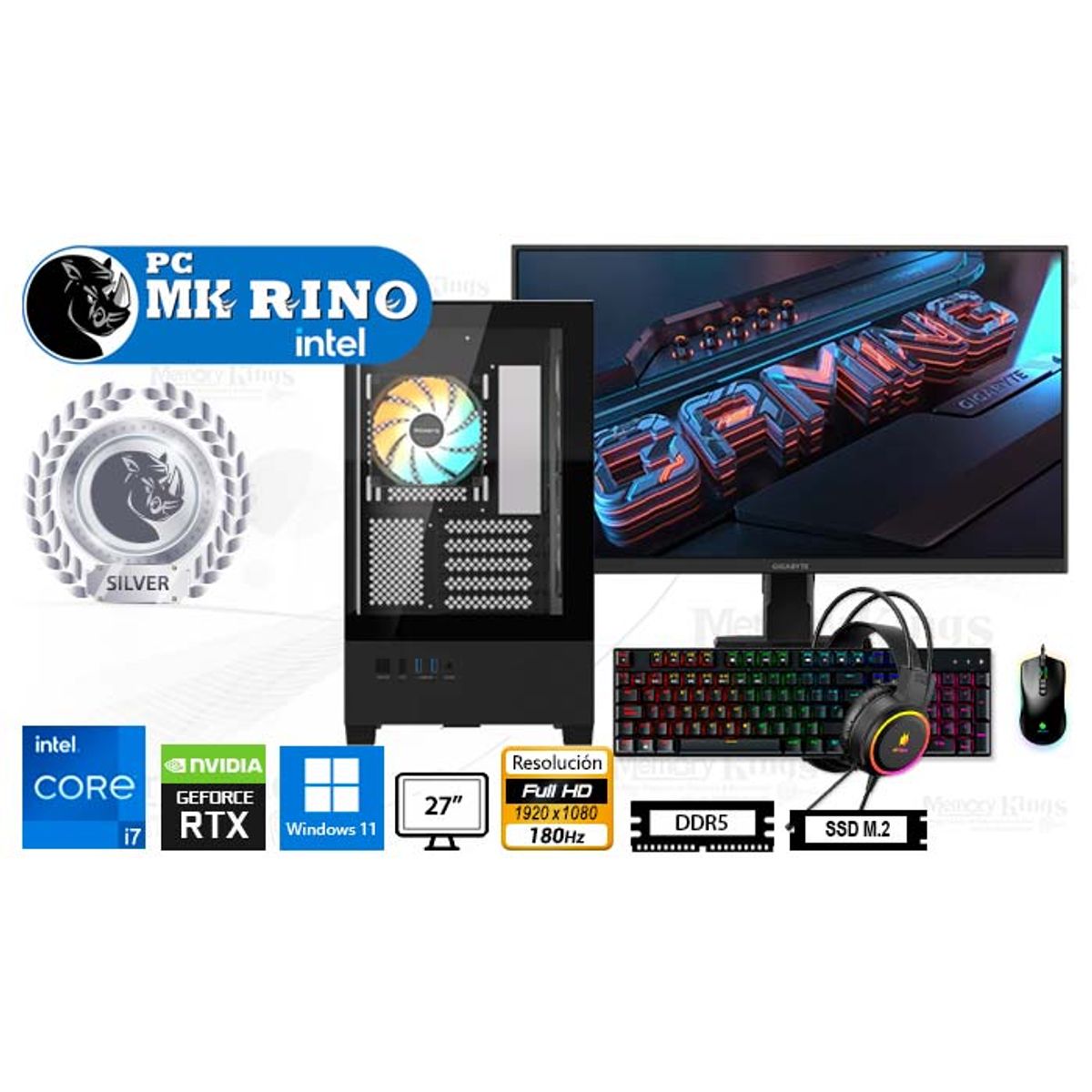 INTEL - Computadora Core i7-14700F C201 Panoramic 16GB 512GB 27 RTX 5050 Windows 11