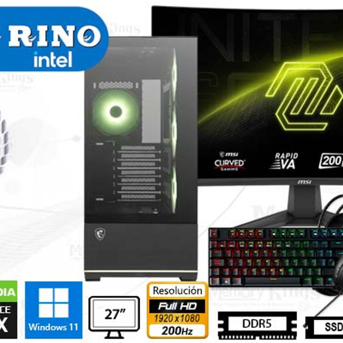 INTEL - Computadora Core i7-14700F Pano 110R 16GB 512GB 27 RTX 5050 Windows 11