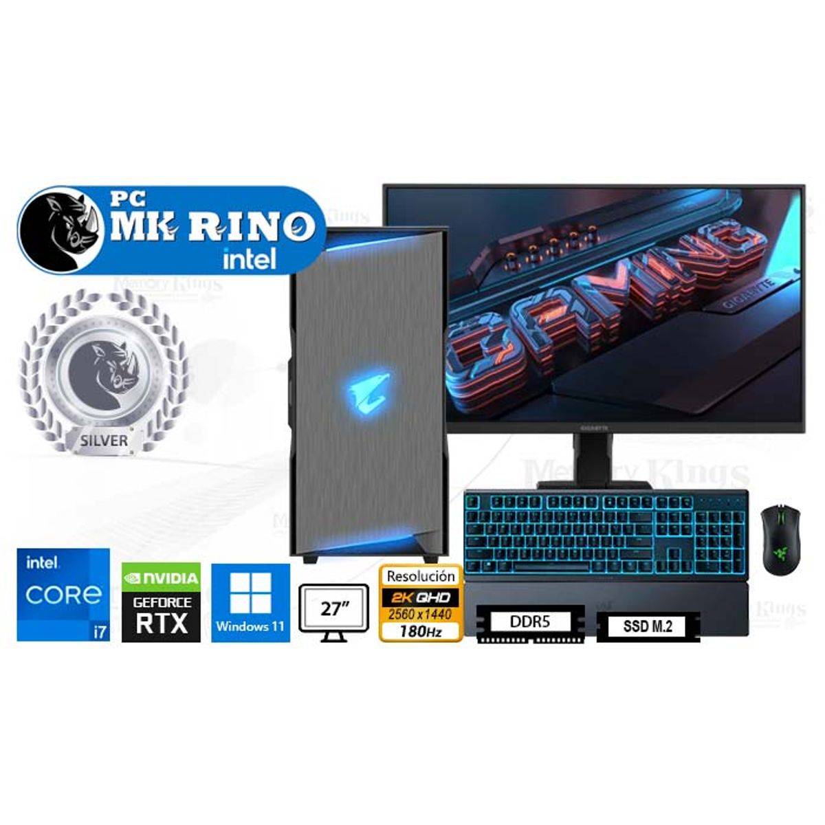 INTEL - Computadora Core i7-14700KF C300 32GB 2TB 27 RTX 5070 Windows 11