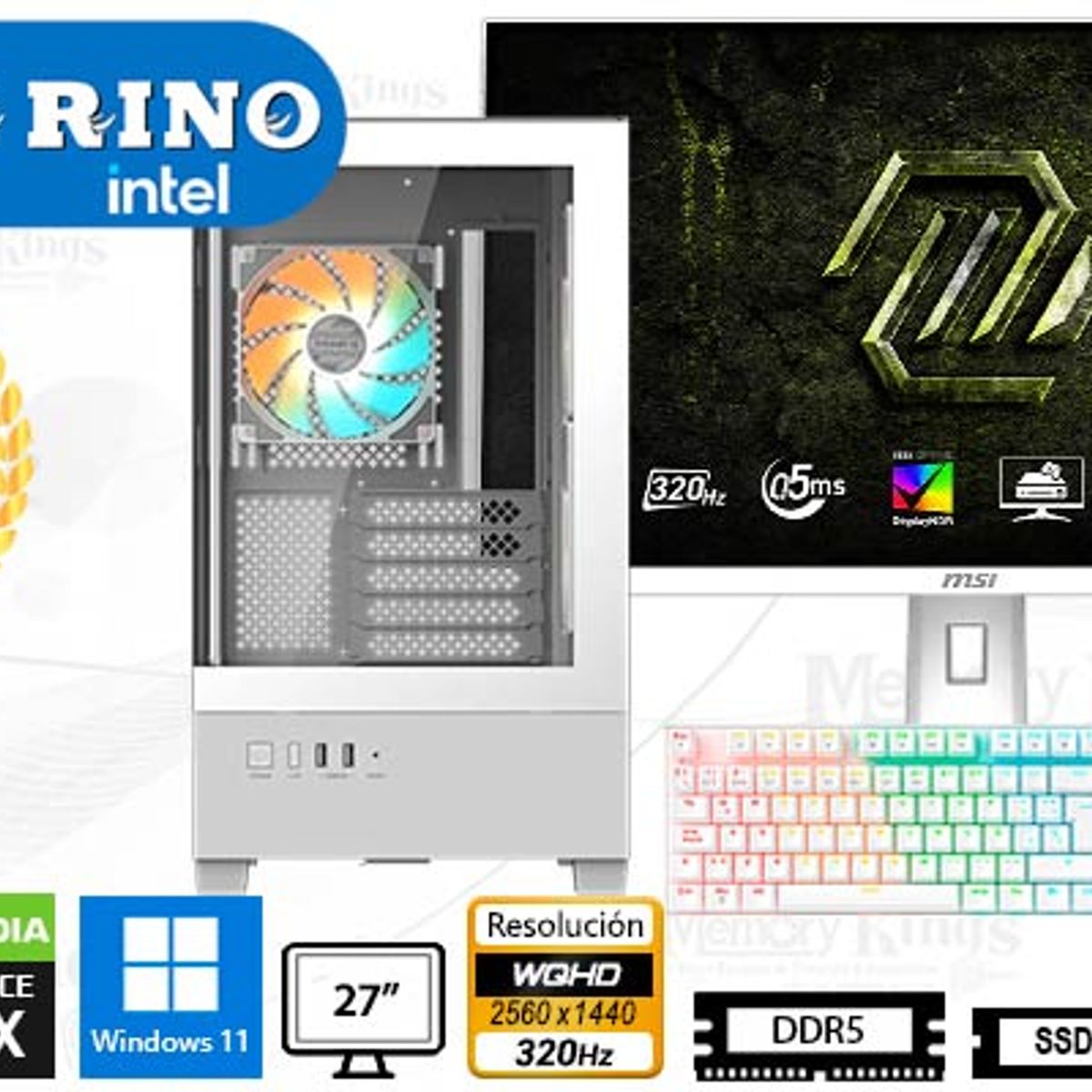 INTEL - Computadora Core i9-12900KF C201 Panoramic White 16GB 1TB 27 RTX 5060 Windows 11