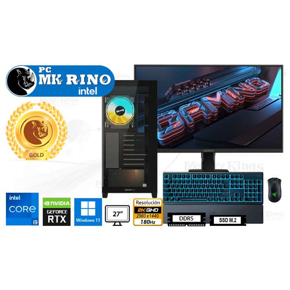 INTEL - Computadora Core i9-12900KF C500 Panoramic 16GB 1TB 27 RTX 5060 Windows 11