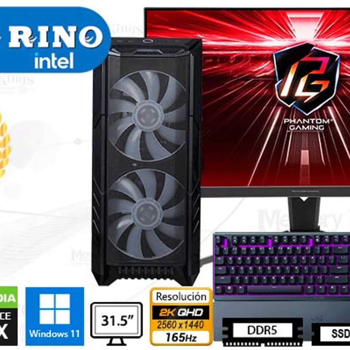 INTEL - Computadora Core i9-14900KF HAF 500 16GB 1TB 31.5 RTX 5060 Windows 11