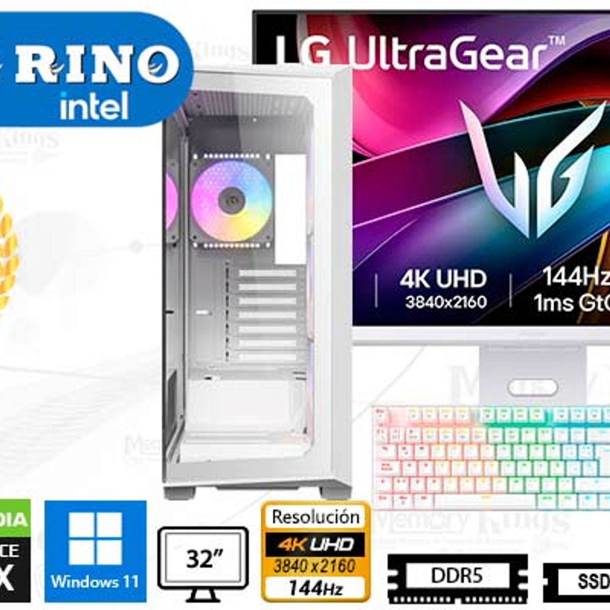 INTEL - Computadora Core i9-12900KF Constellation C3 White 16GB 1TB 32 RTX 5060 Windows 11