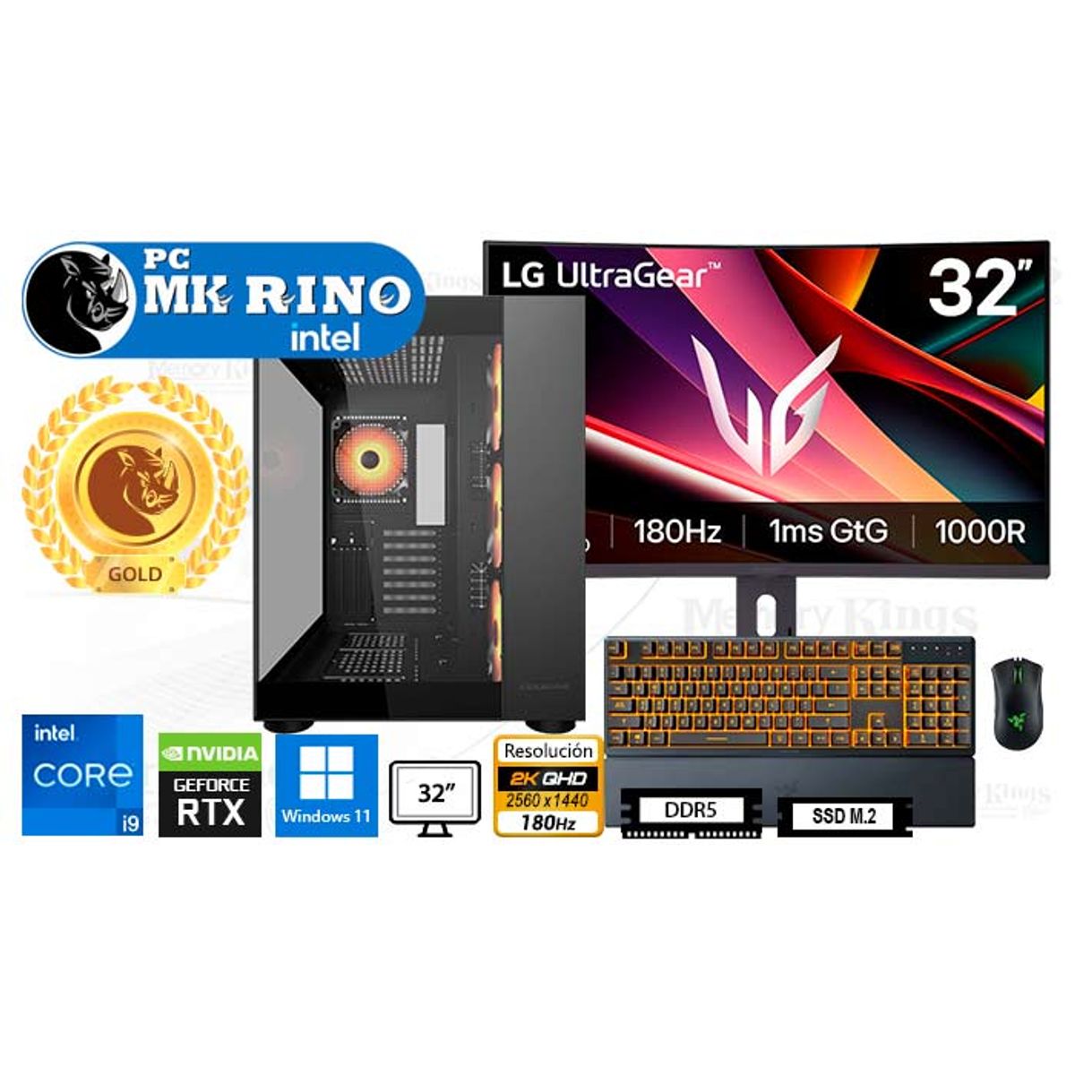 INTEL - Computadora Core i9-14900KF DuoFace Pro 32GB 2TB 32 RTX 5070 Windows 11