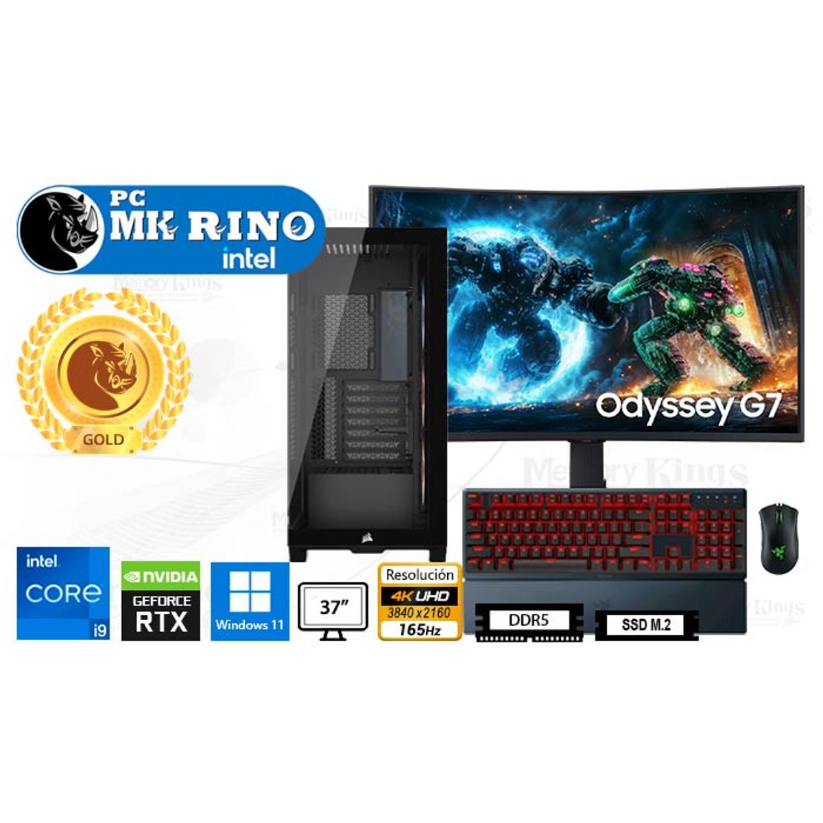 INTEL - Computadora Core i9-14900KF 3500X RS-R ARGB 32GB 2TB 37 RTX 5070 Windows 11