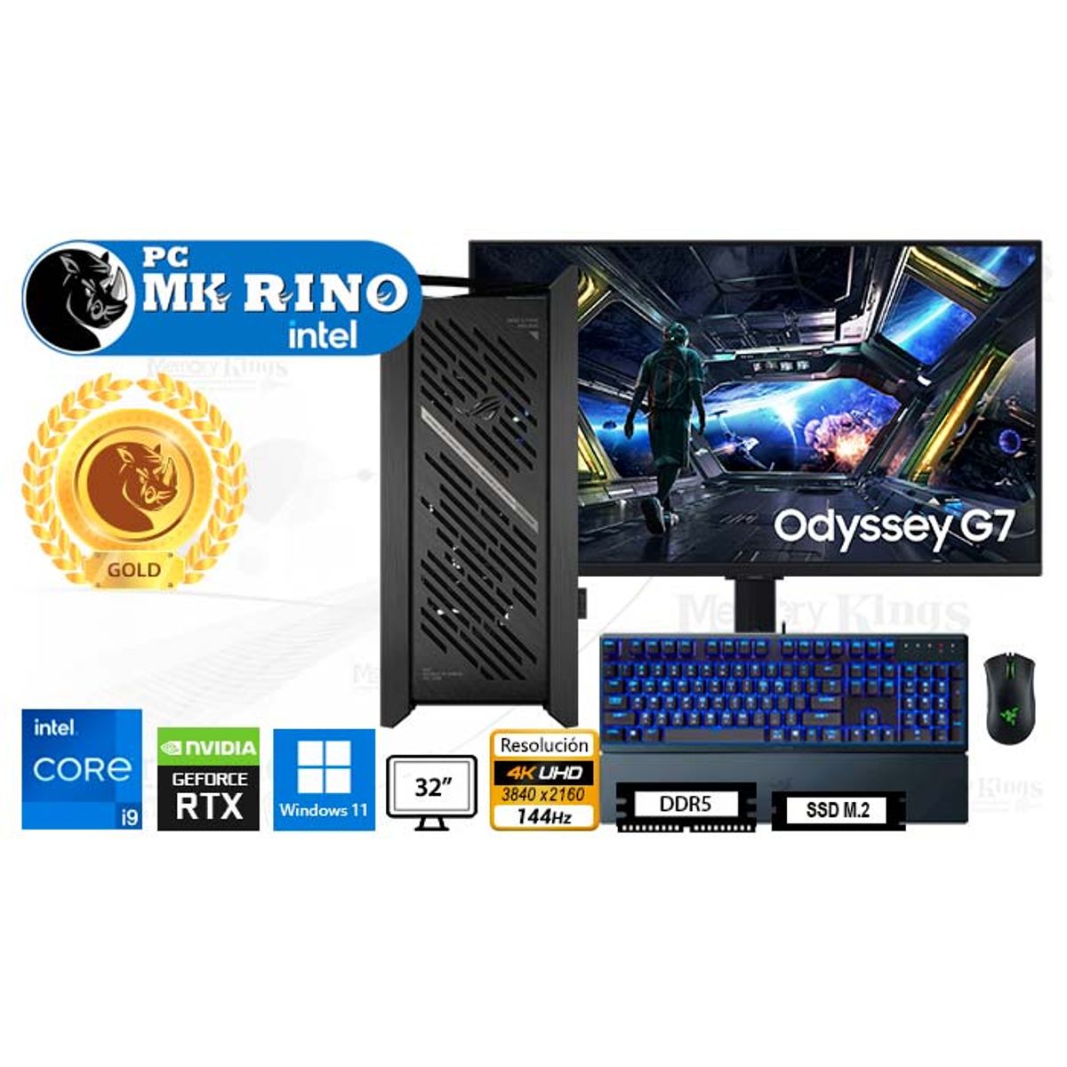 INTEL - Computadora Core i9-14900KF Helios II 32GB 2TB 32 RTX 5070 Windows 11