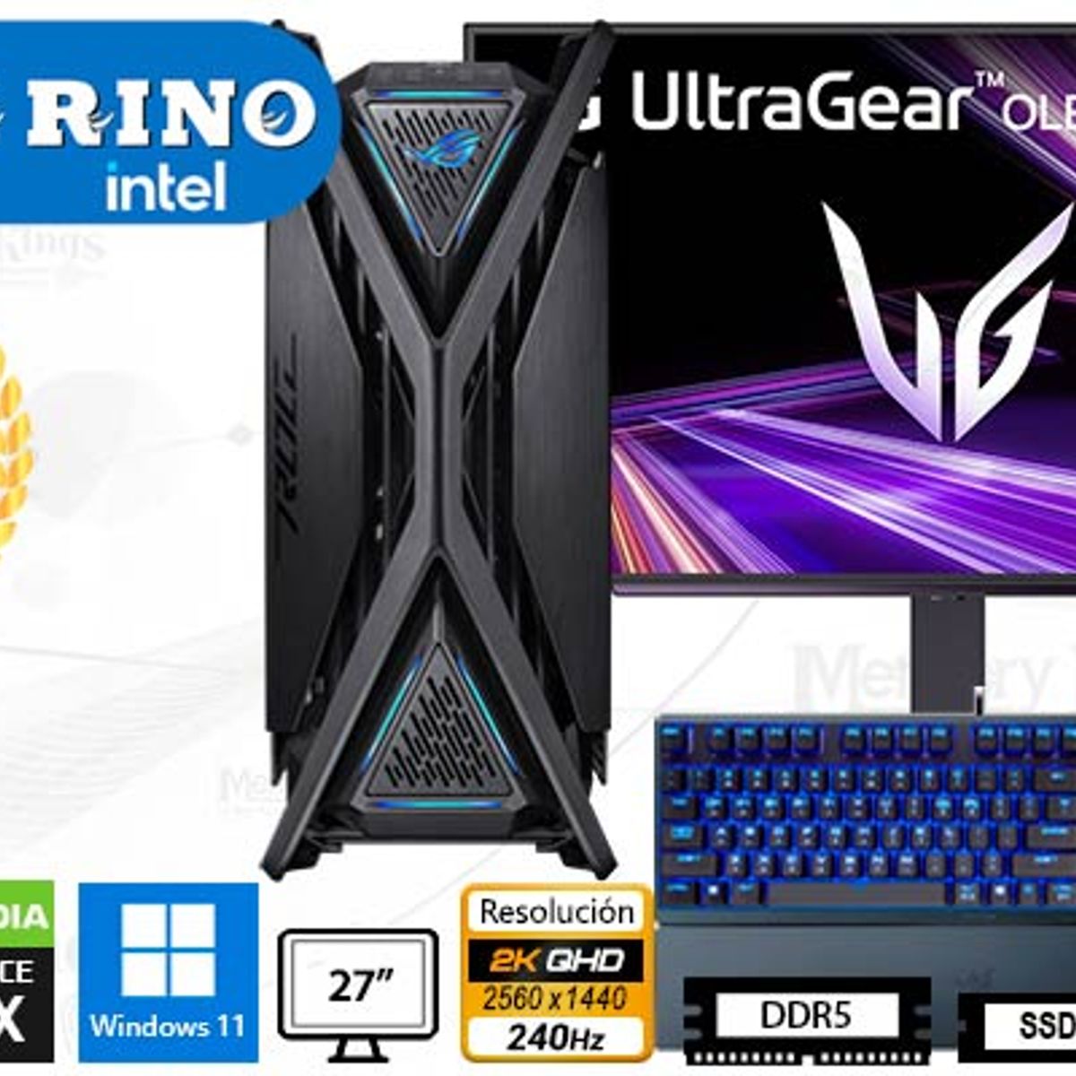 INTEL - Computadora Core i9-14900KF Hyperion GR701 32GB 2TB 27 RTX 5070 Windows 11