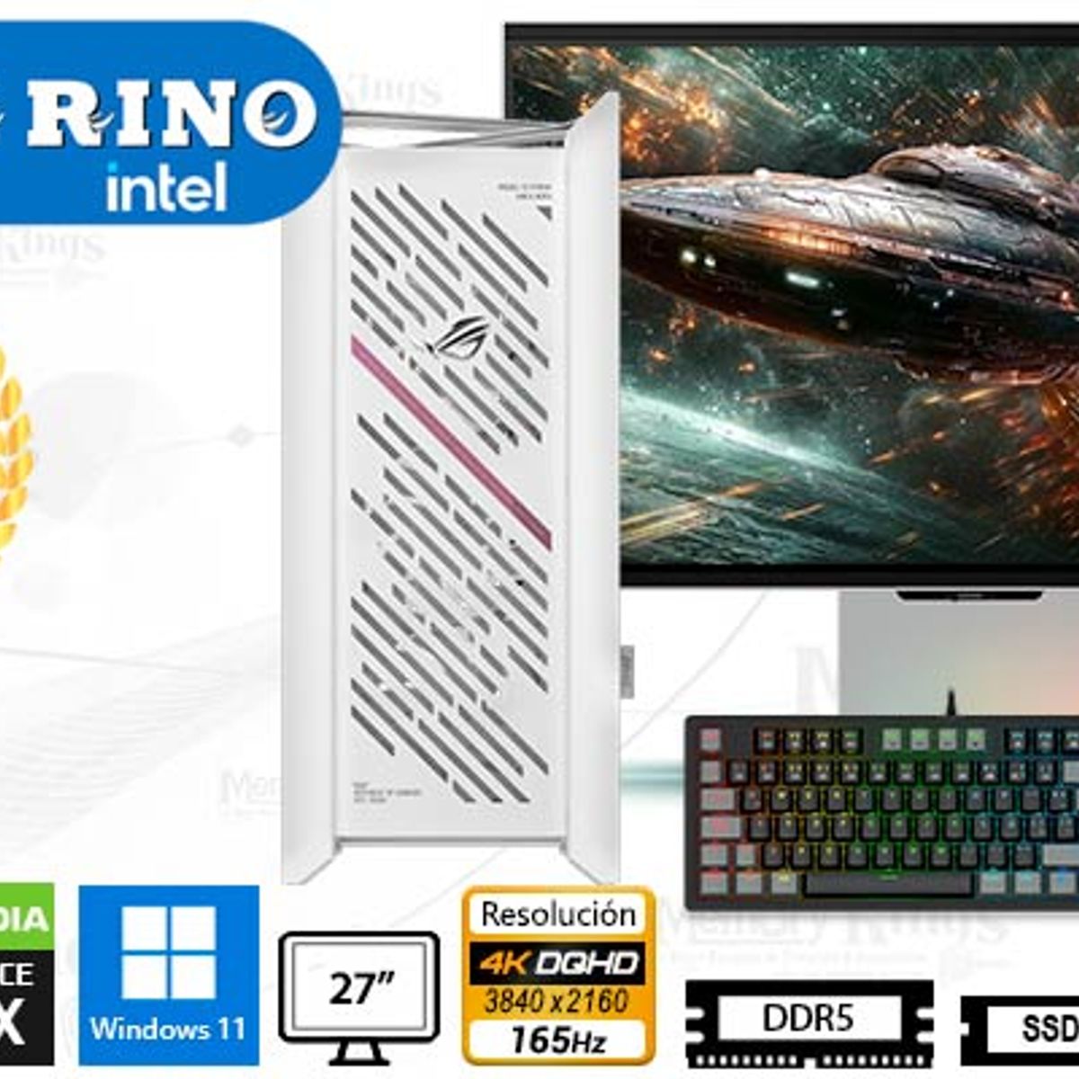 INTEL - Computadora Core i9-14900KF Helios II White 32GB 2TB 27 RTX 5070 Windows 11