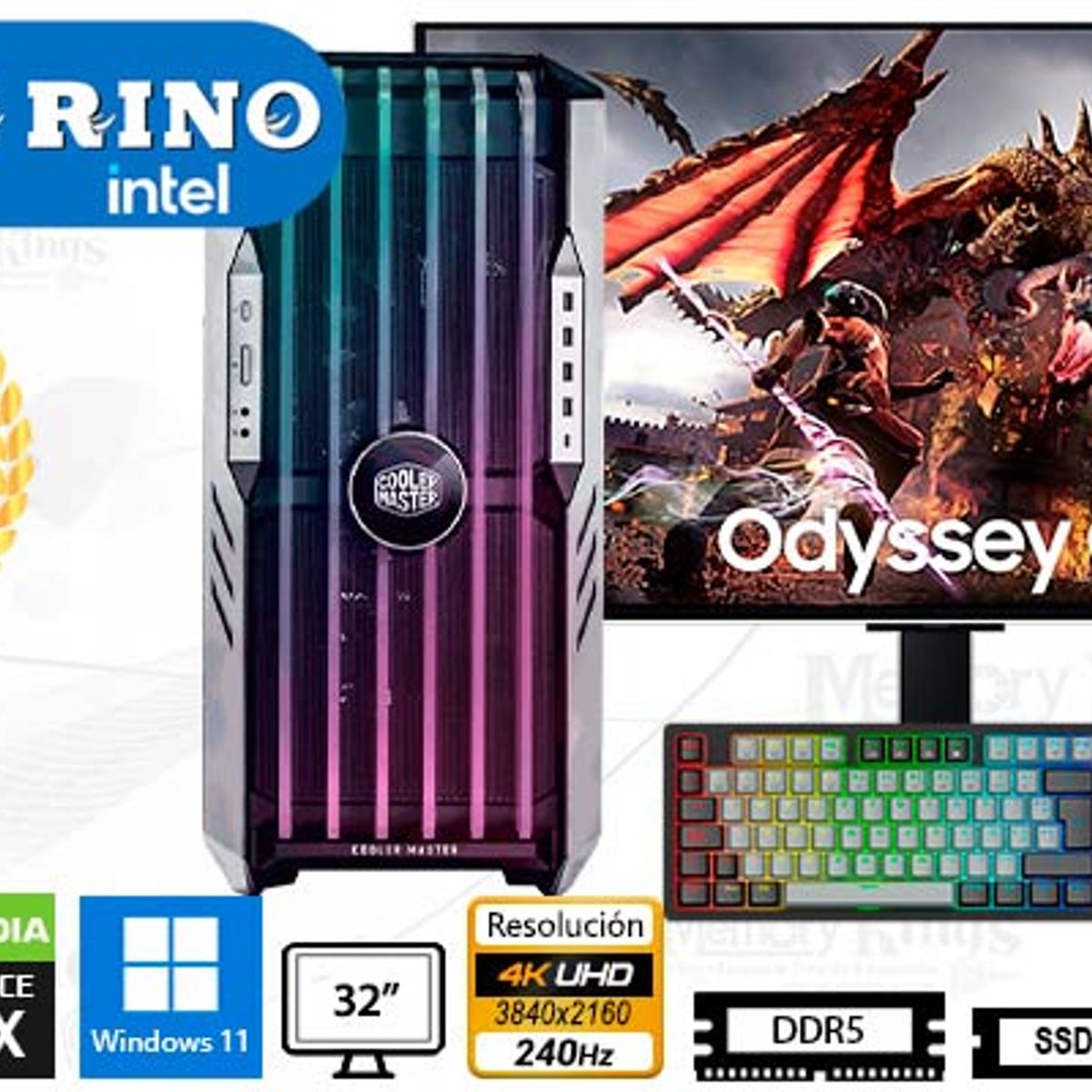 INTEL - Computadora Core i9-14900KF HAF 700 EVO Titanium 32GB 2TB 32 RTX 5090 Windows 11