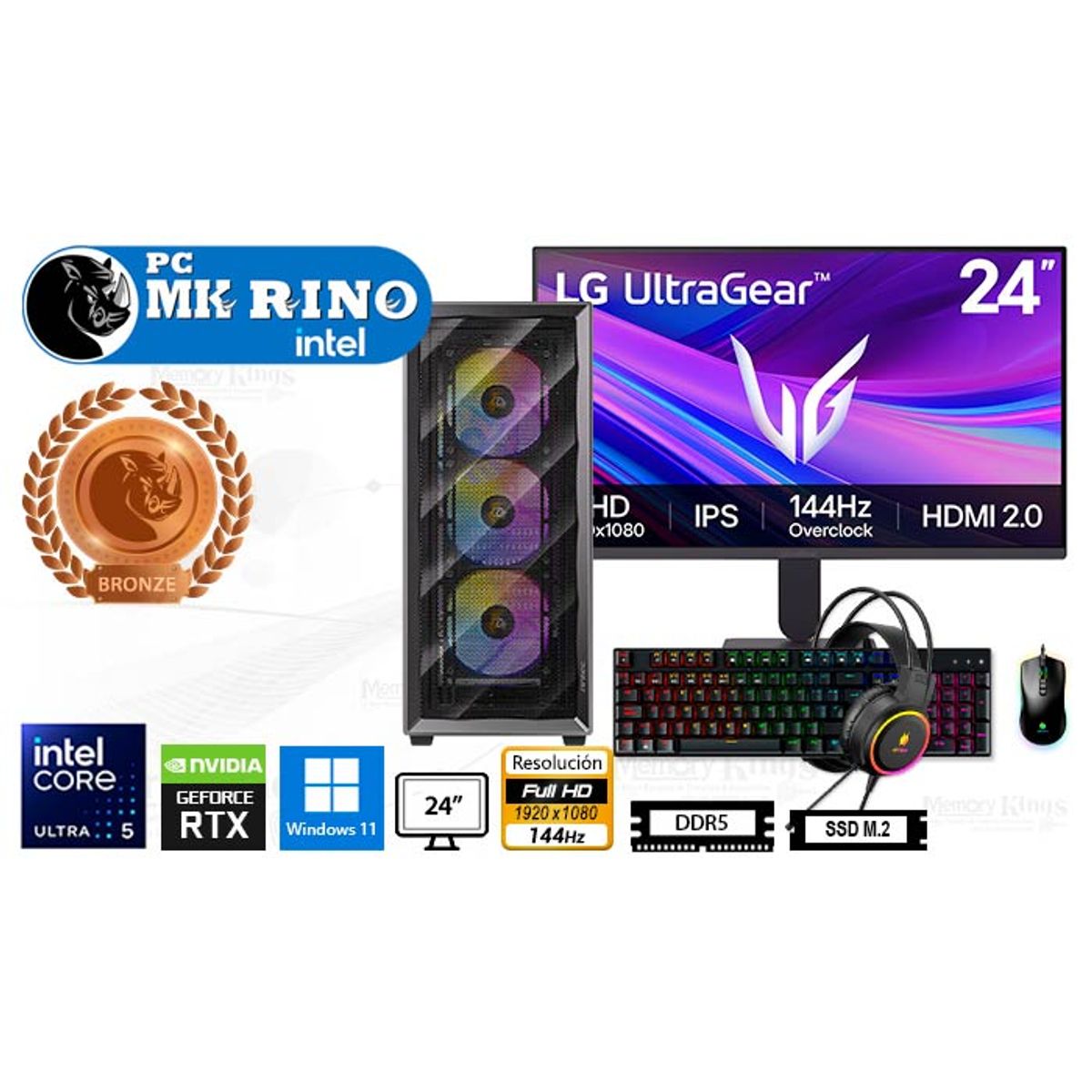 INTEL - Computadora Core Ultra 5 AX85 16GB 512GB 24 RTX 3050 Windows 11