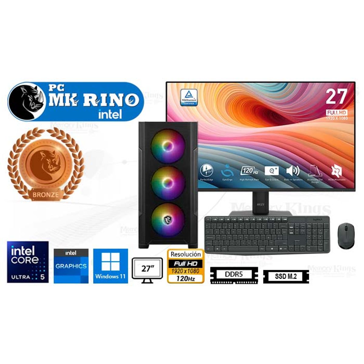 INTEL - Computadora Core Ultra 5 225 M100A 8GB 512GB 27 Intel Graphics Windows 11