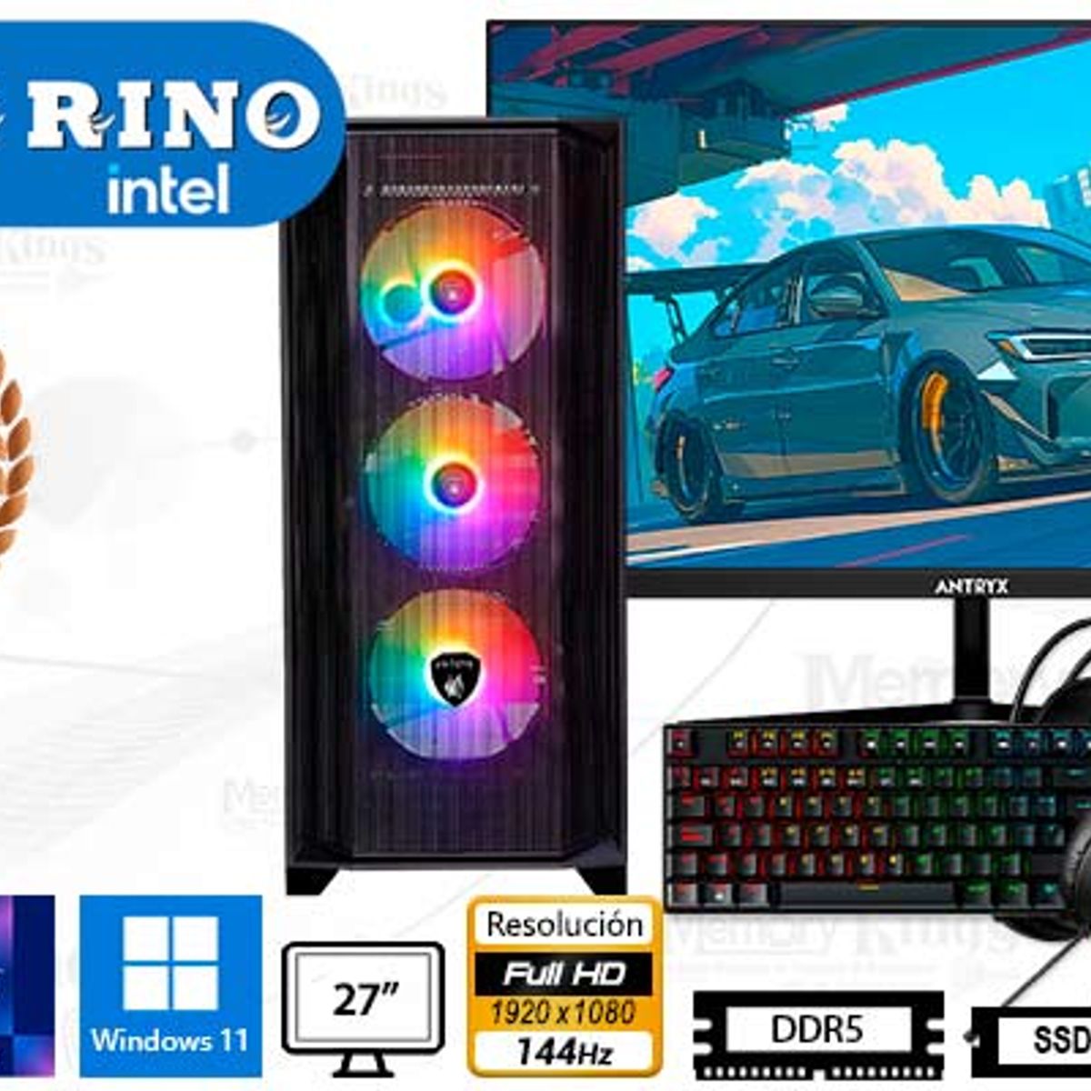 INTEL - Computadora Core Ultra 5 225F RX-270 16GB 512GB 27 Intel ARC A380 Windows 11