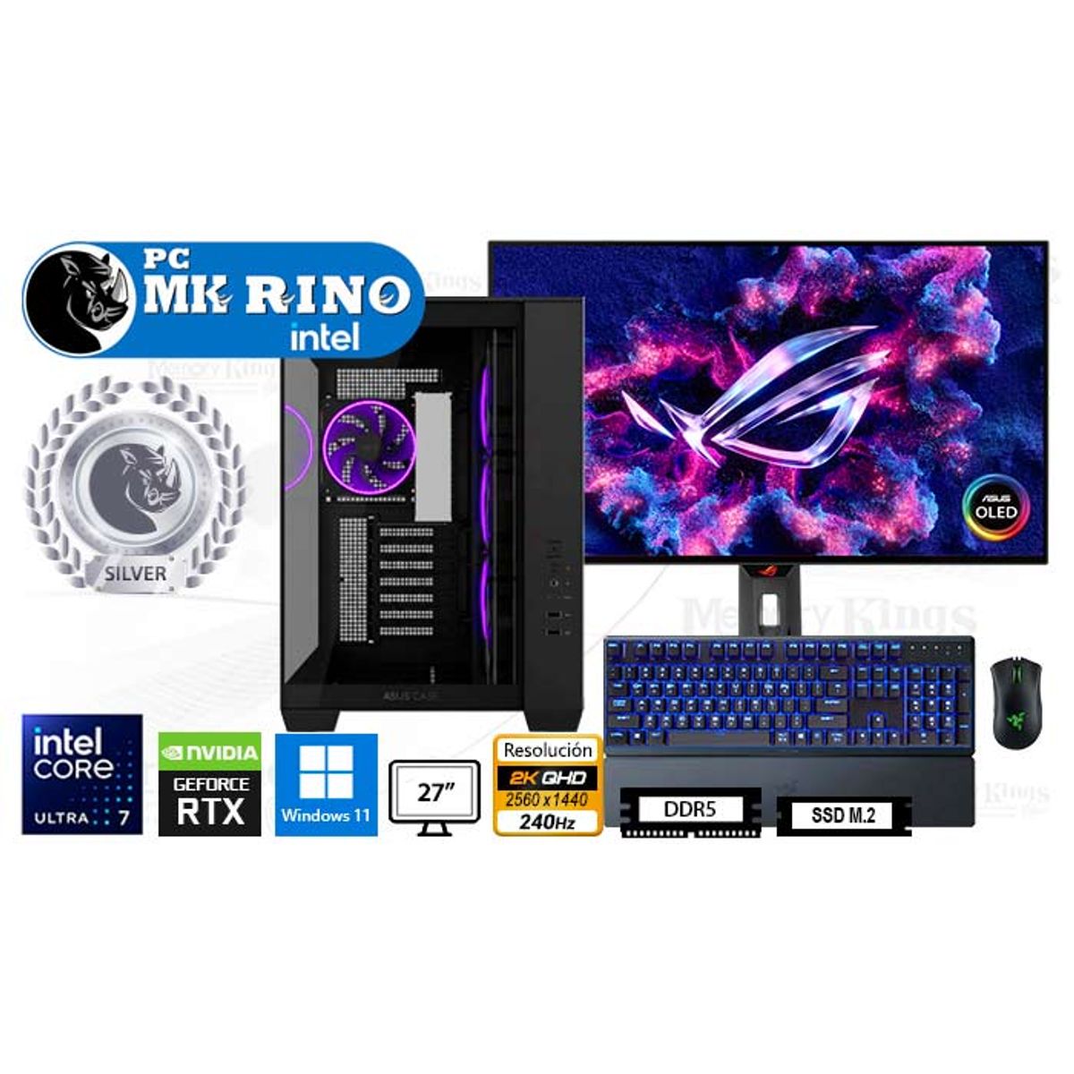 INTEL - Computadora Core Ultra 7 265KF A32 Plus 16GB 1TB 27 RTX 5060 Windows 11