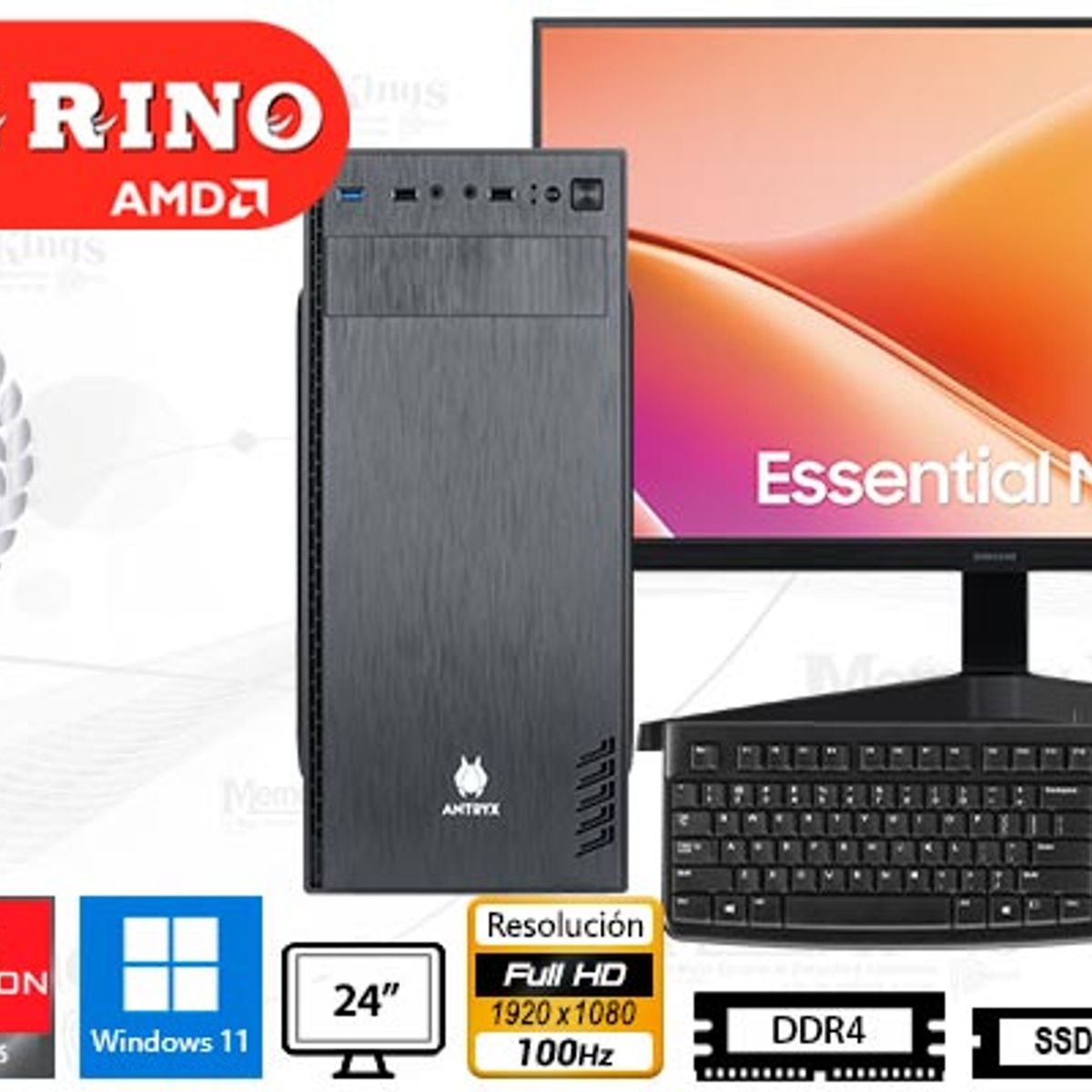 AMD - Computadora Ryzen 3 3200G Elegant 620 16GB 512GB 24 Radeon Vega 8 Windows 11