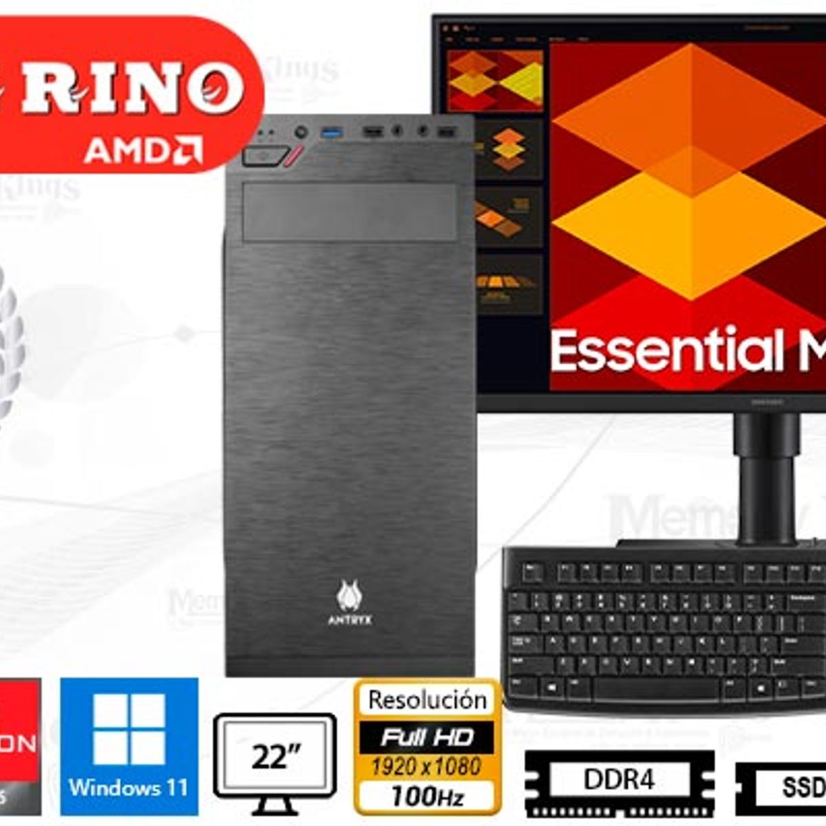 AMD - Computadora Ryzen 3 3200G Elegant 630 16GB 512GB 22 Radeon Vega 8 Windows 11