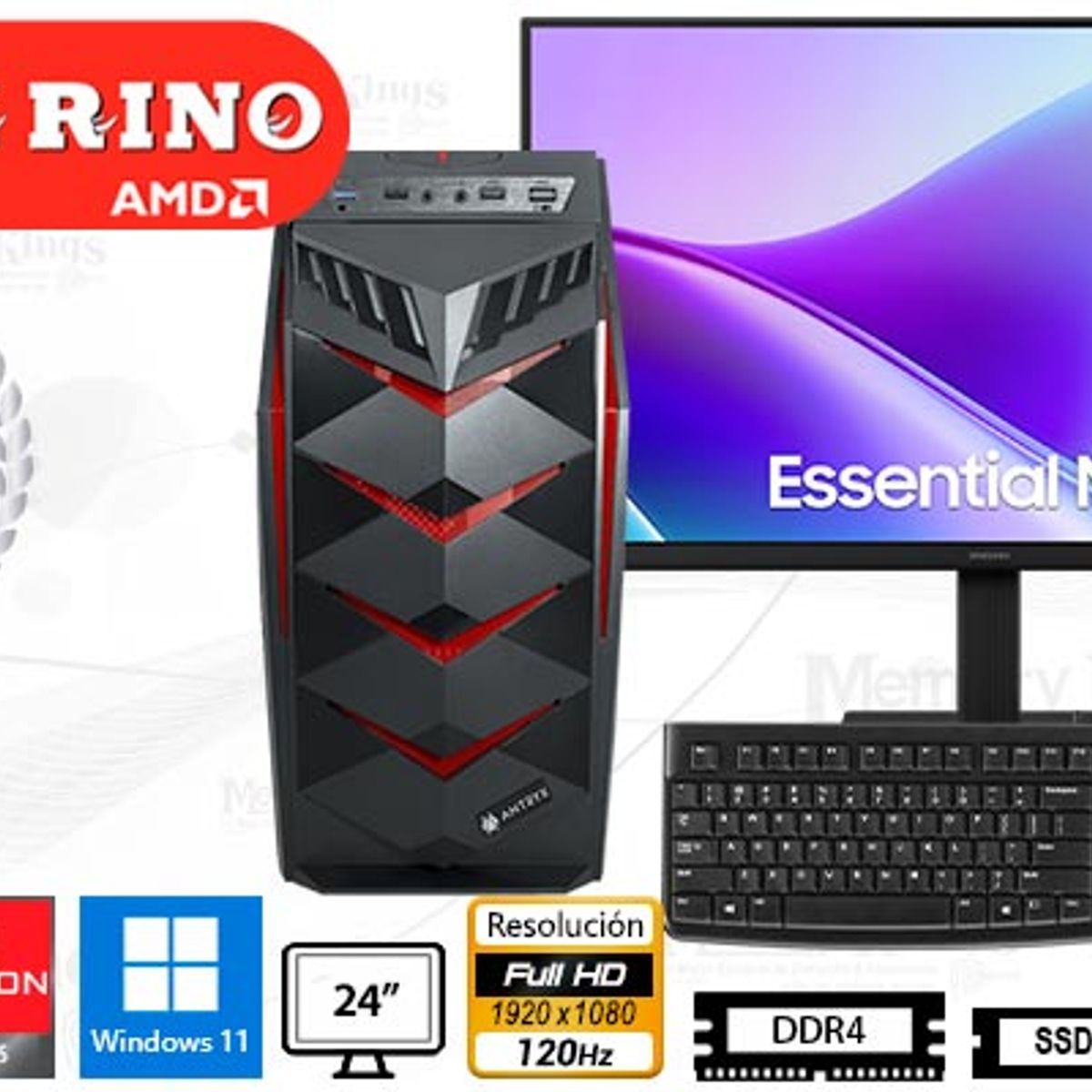 AMD - Computadora Ryzen 3 3200G Elegant 650 16GB 512GB 24 Radeon Vega 8 Windows 11