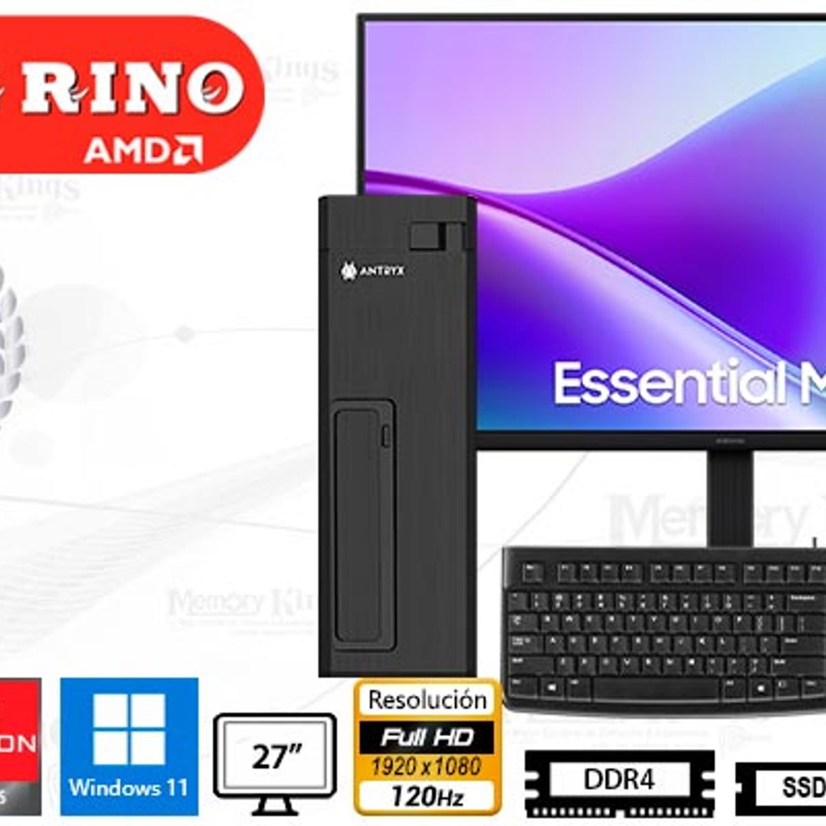 AMD - Computadora Ryzen 3 5300G Xtreme XS-100UK Slim 16GB 512GB 27 Radeon Windows 11