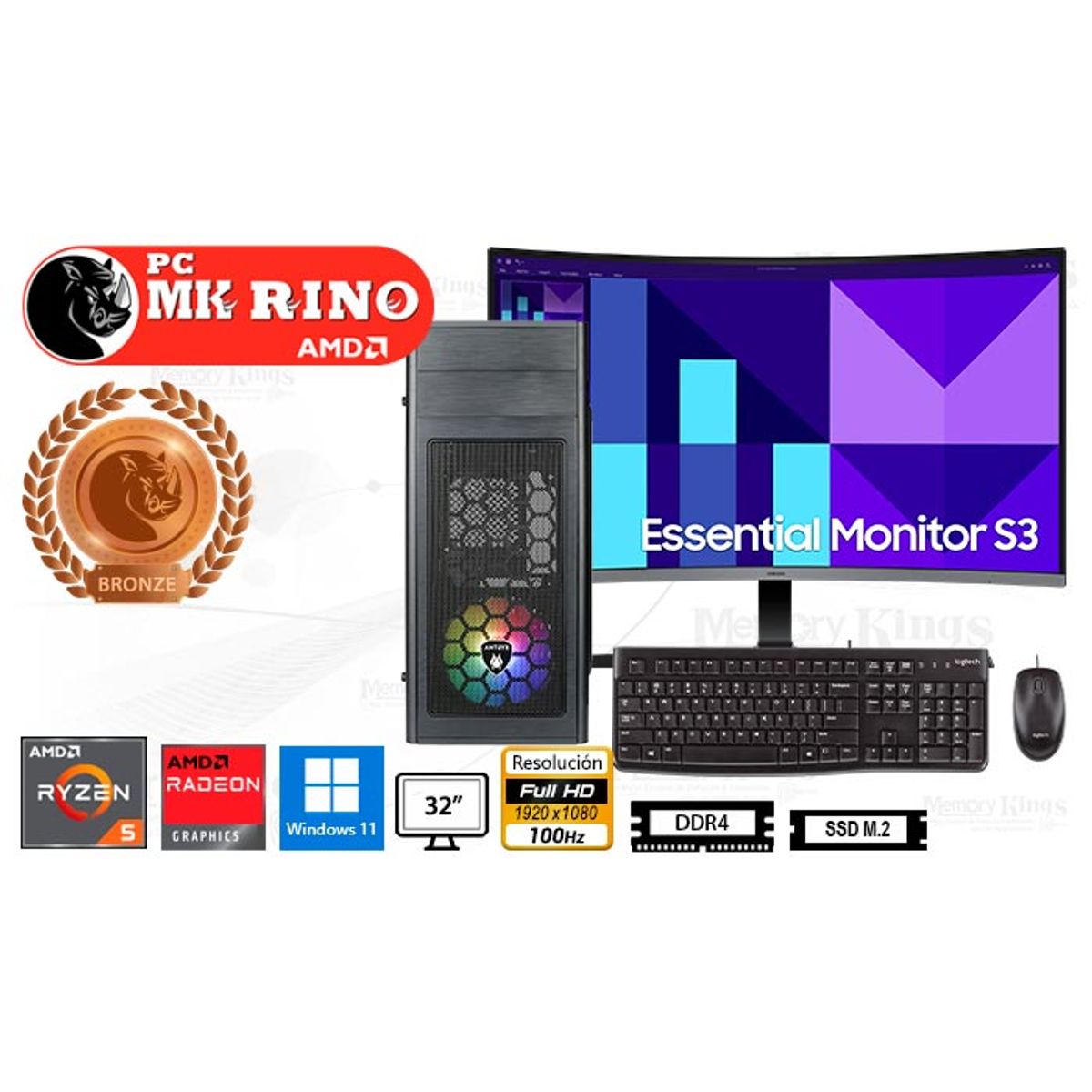 AMD - Computadora Ryzen 5 5600GT Elegant 680 16GB 512GB 32 Radeon Windows 11