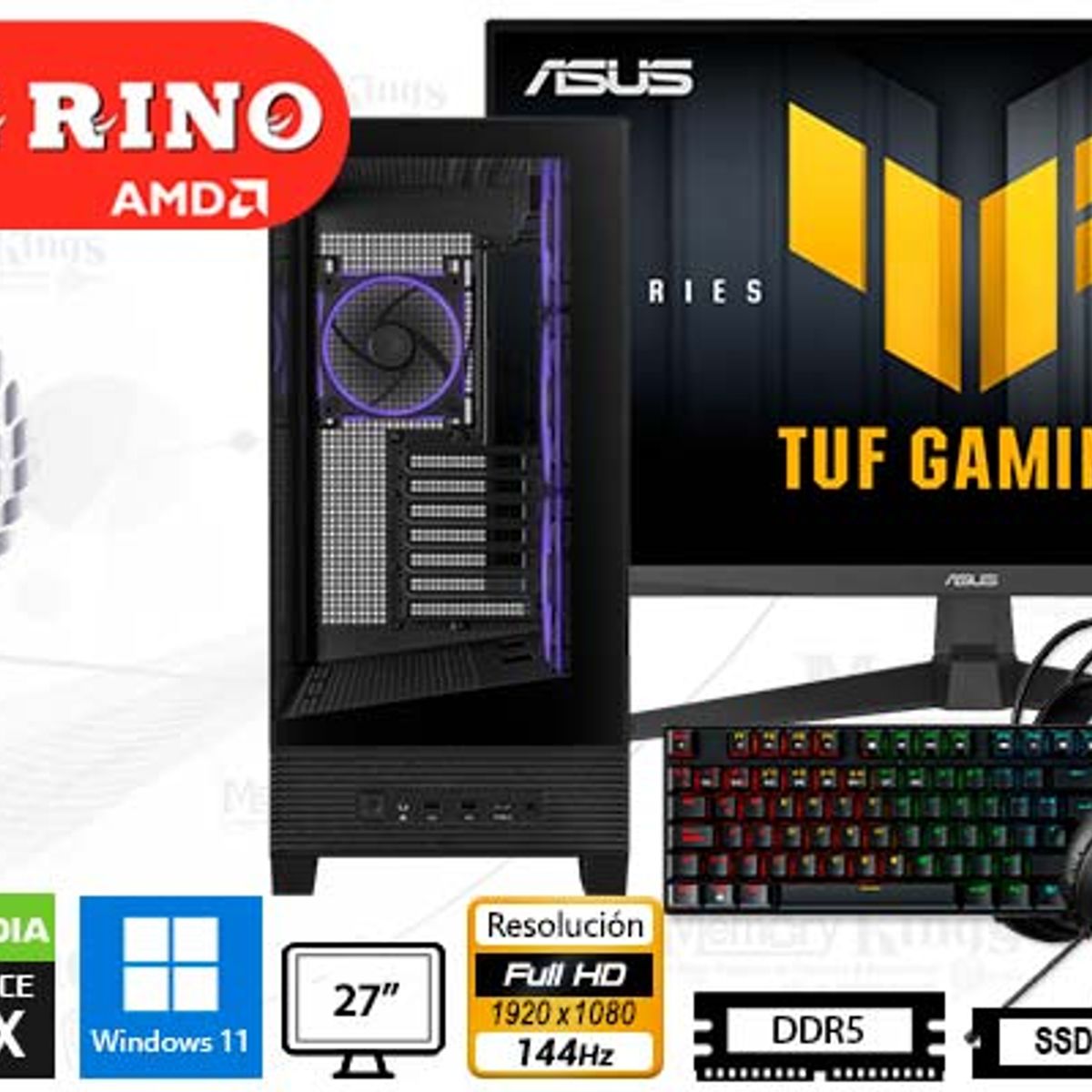 AMD - Computadora Ryzen 7 8700F A31 Plus 16GB 512GB 27 RTX 5050 Windows 11