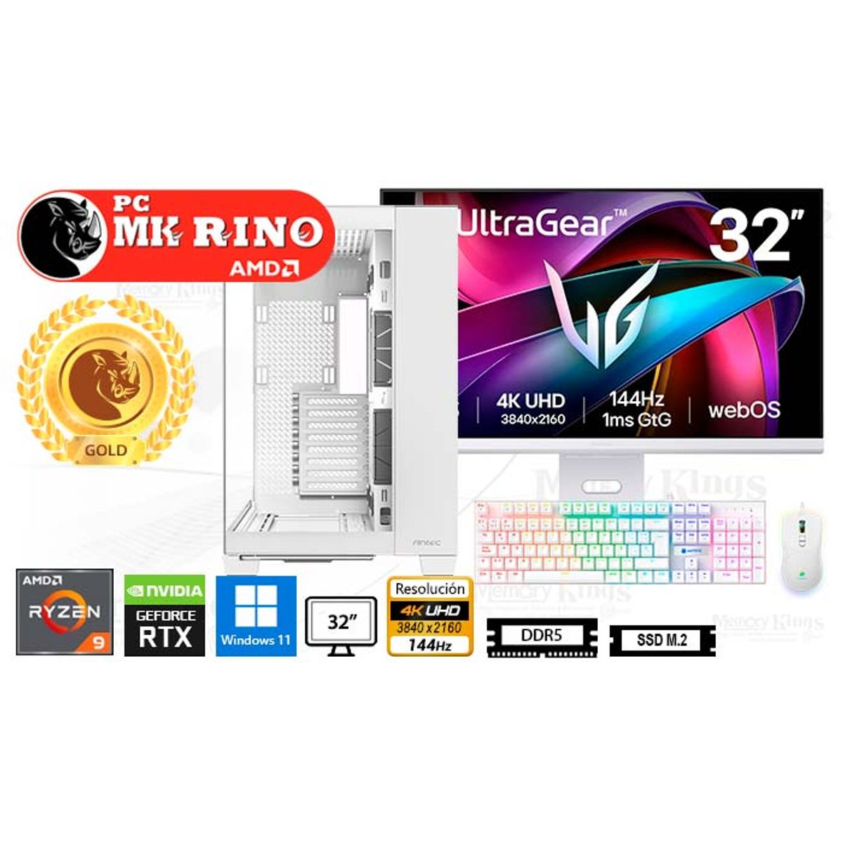 AMD - Computadora Ryzen 9 9950X Constellation C8 32GB 2TB 32 RTX 5090 Windows 11