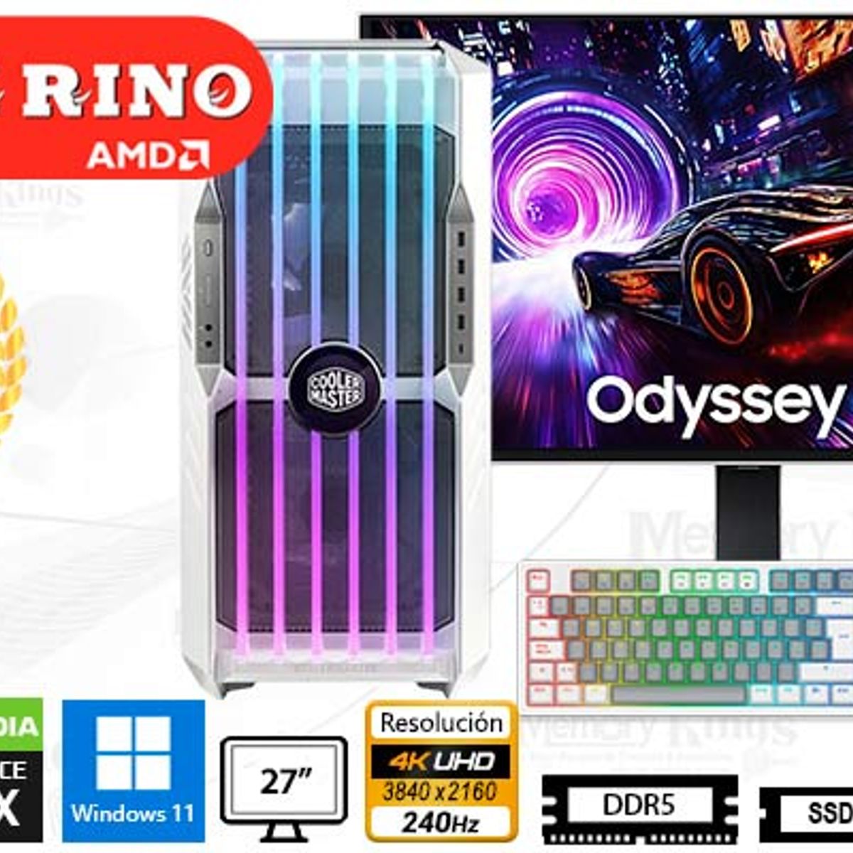 AMD - Computadora Ryzen 9 9950X3D HAF 700 EVO 32GB 2TB 27 RTX 5090 Windows 11