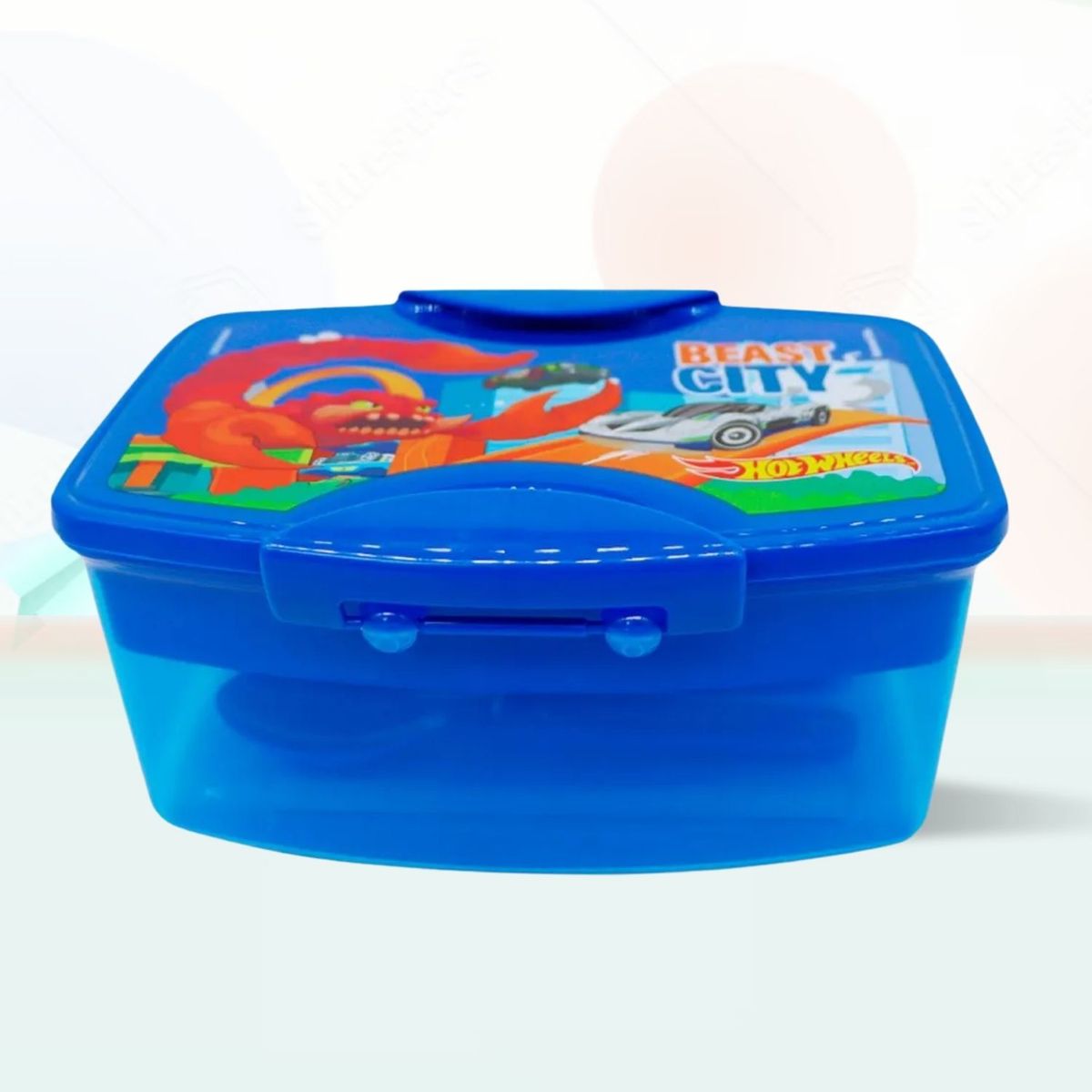 GENERICO - Taper para Nino Hot Wheels con Cubiertos 1100 ml