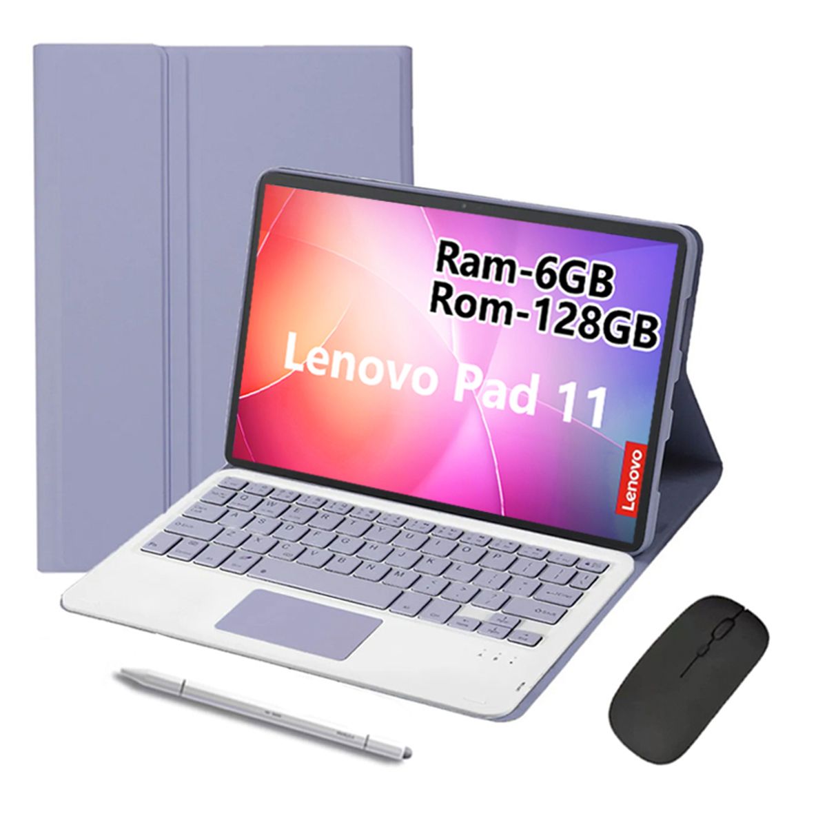 LENOVO - Tablet Lenovo Pad 11 2025 6GB+128GB WiFi y Ratón inalámbrico Bluetooth &Teclado & Lápiz-Morado