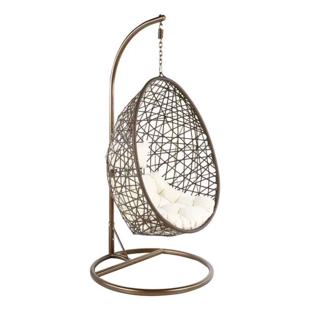 ANYHOGAR - Silla Colgante De Terraza Ratán Pe Café