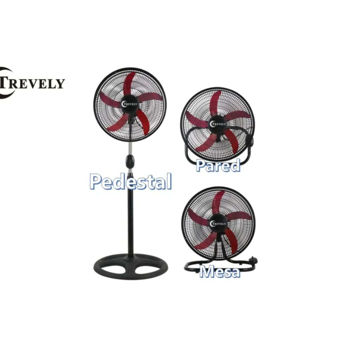 TREVELY - Ventilador 3 en 1 18" TREVELY VT-1832 - 90W - Rojo