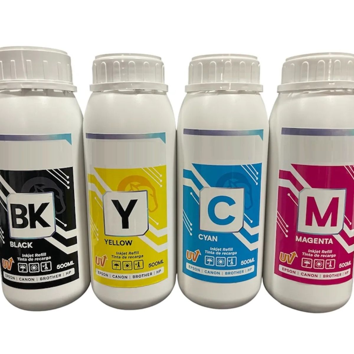 GENERICO - TINTA COMAPTIBLE UV DE 500ML X4 COLORES