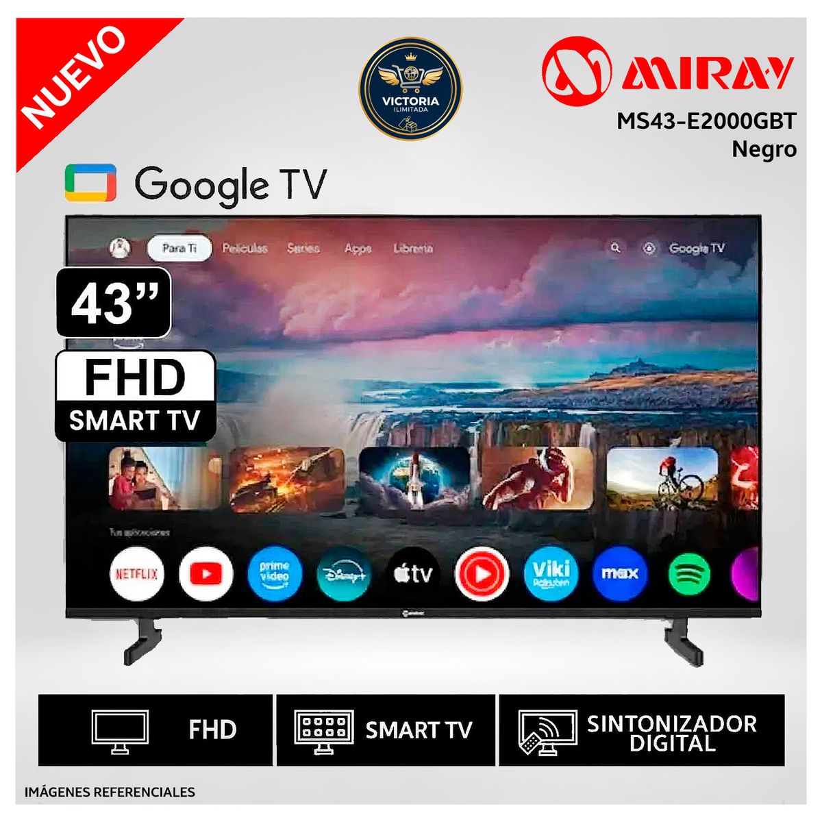 Televisor Miray 43 Pulg Google TV LED FHD MS43-E2000GBT, marca BLACKLINE - Foto Principal