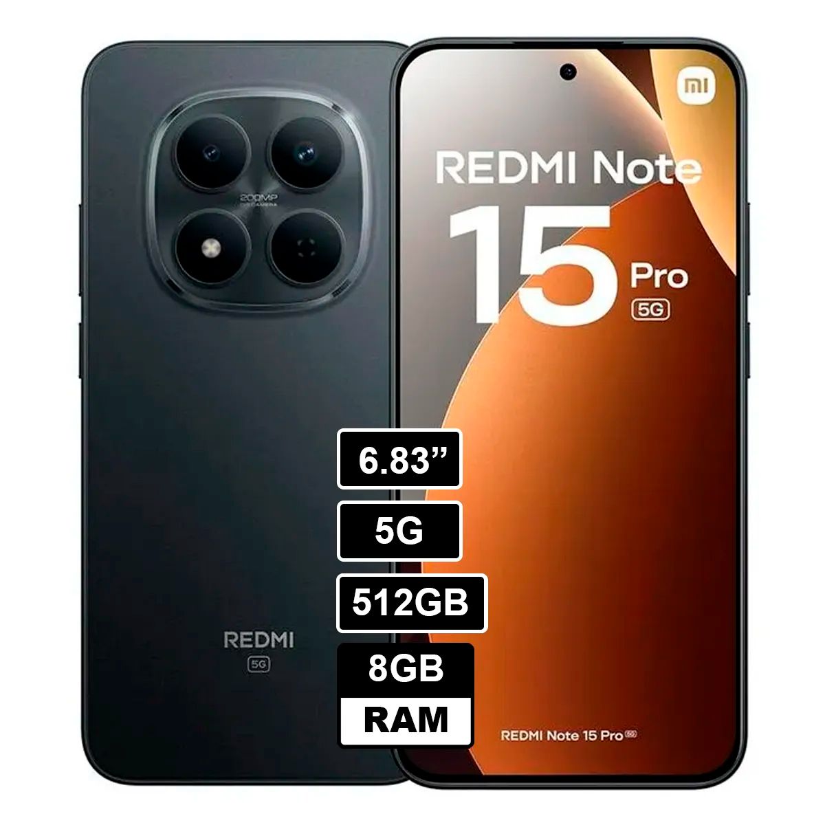 XIAOMI - SMARTPHONE REDMI NOTE 15 PRO 5G 8GB 512GB NEGRO