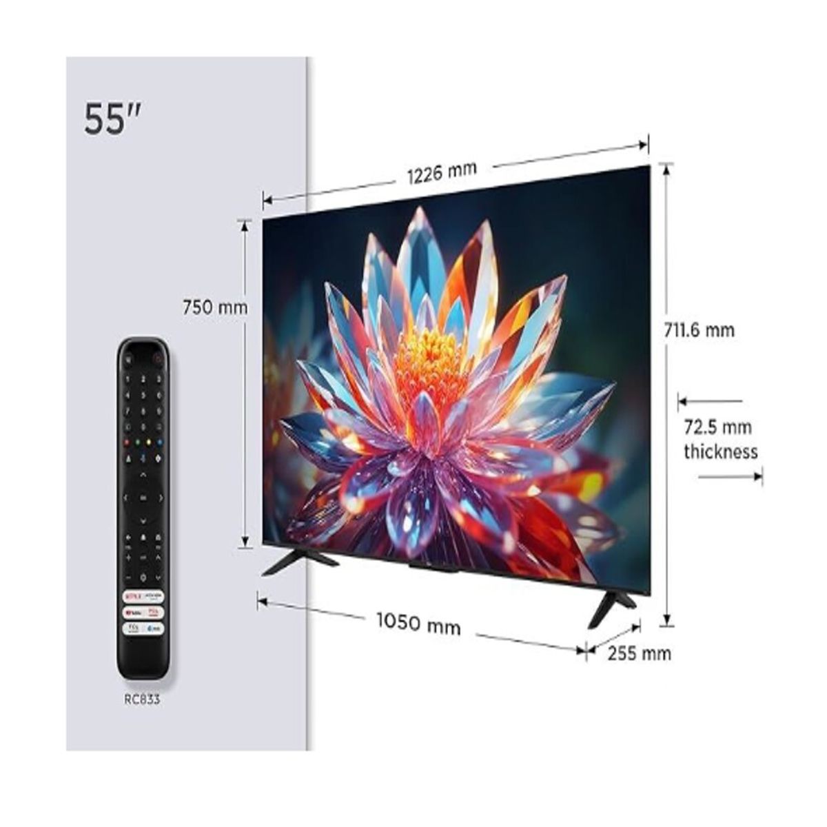 TCL - Televisor TCL QLED 55" Smart TV Ultra HD 4K Año 2025 55T6C