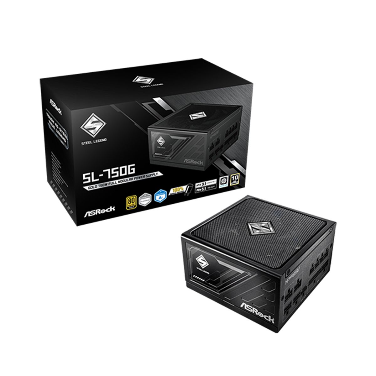 ASROCK - Fuente De Alimentación Asrock Sl-750G 750W Atx 80 Plus Gold - Eficiencia Y Alto Rendimient