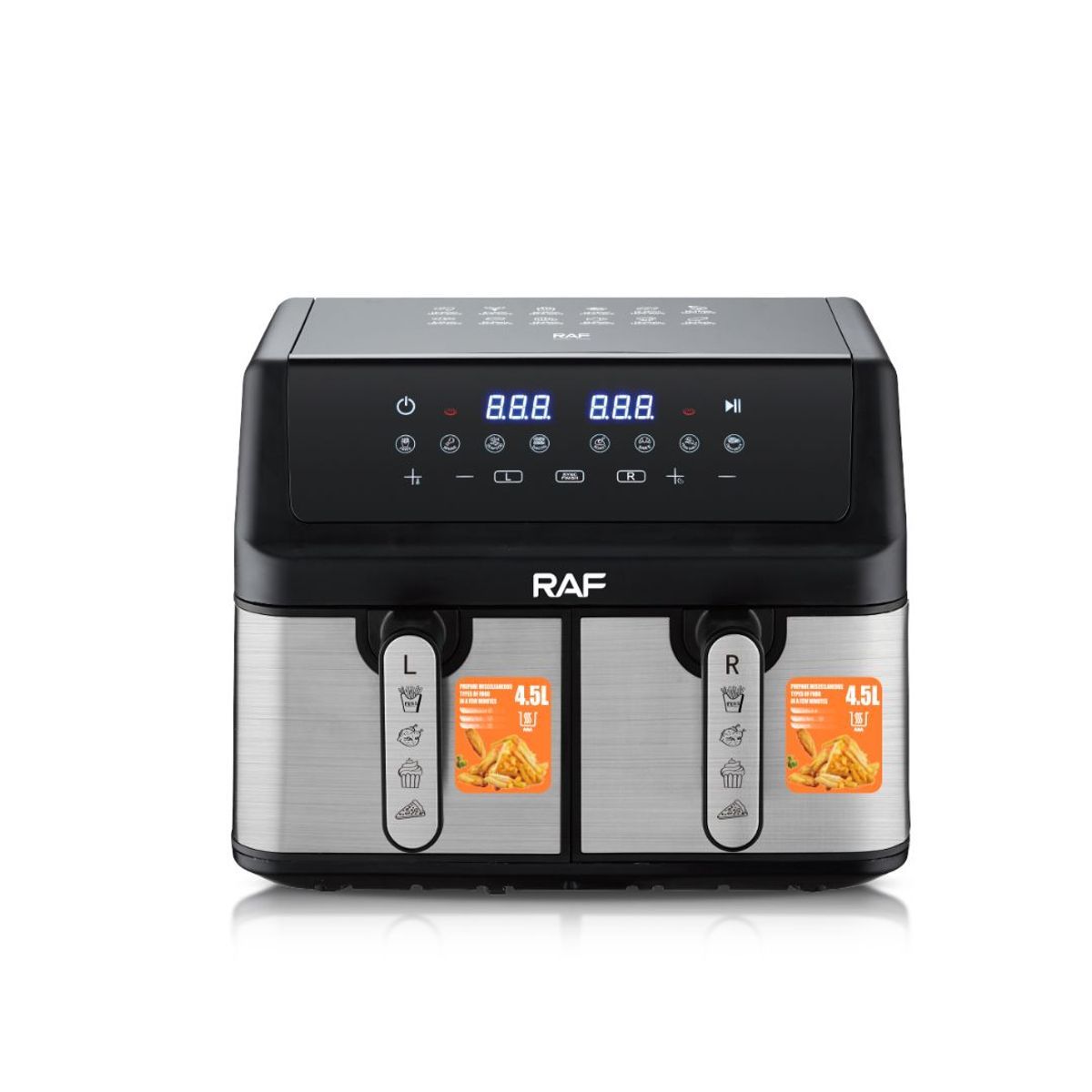 GENERICO - FREIDORA DE AIRE ELÉCTRICA DE DOBLE CESTA PROFESIONAL DE LUJO