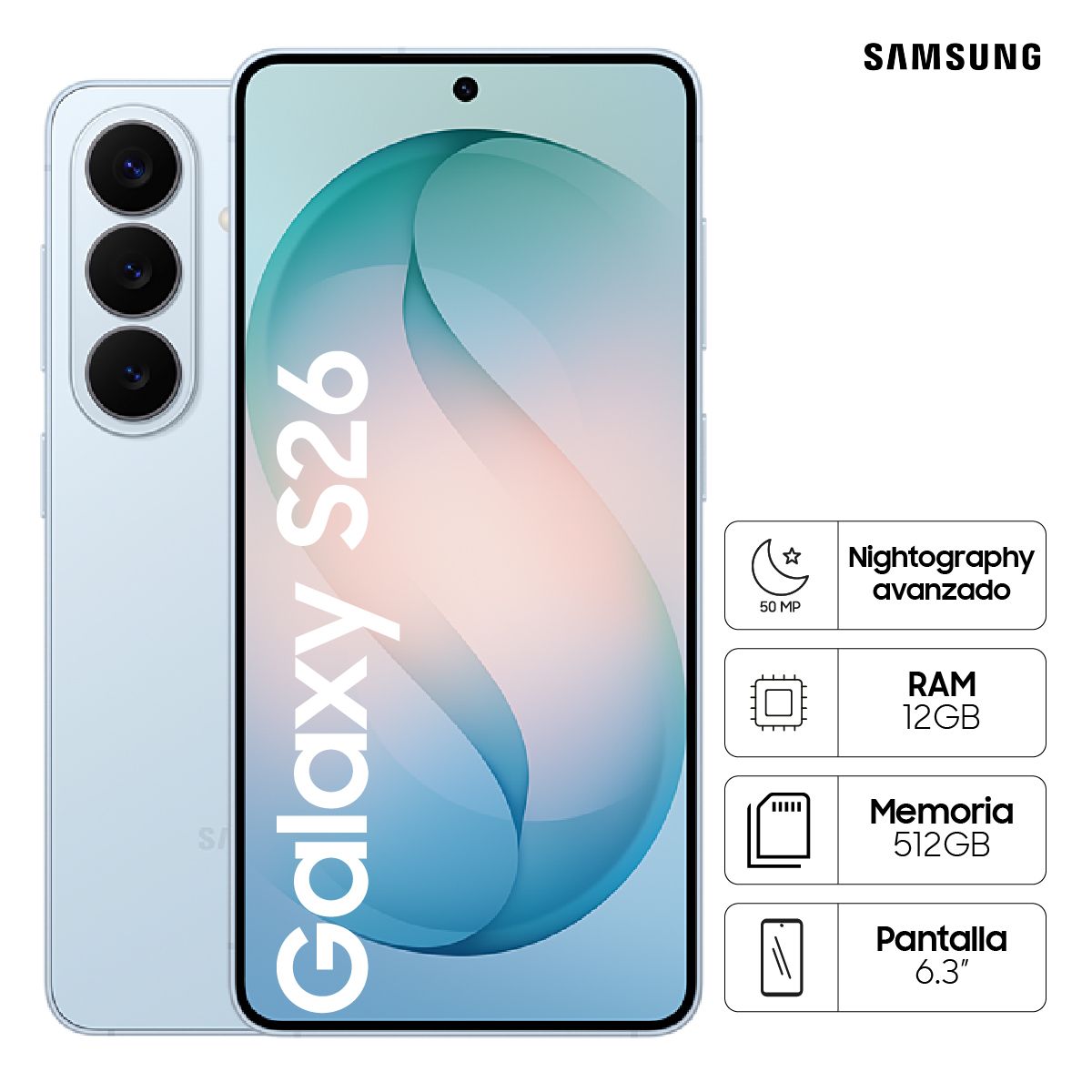 SAMSUNG - Celular Samsung Galaxy S26 512GB Sky Blue