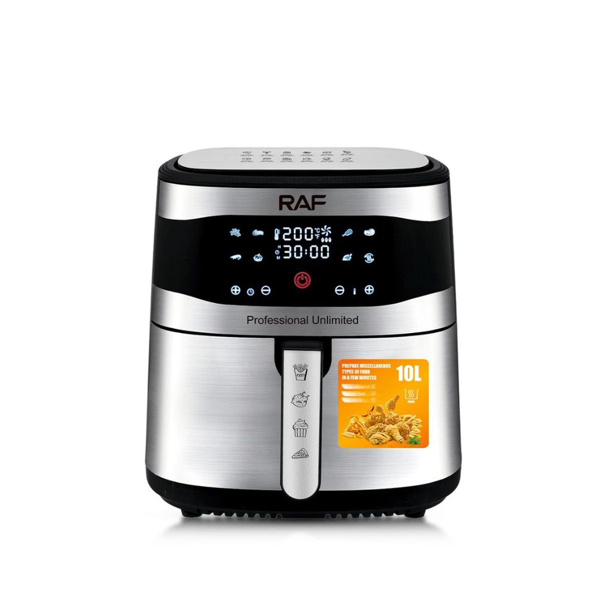 GENERICO - FREIDORA DE AIRE DE GRAN CAPACIDAD DE 10 L