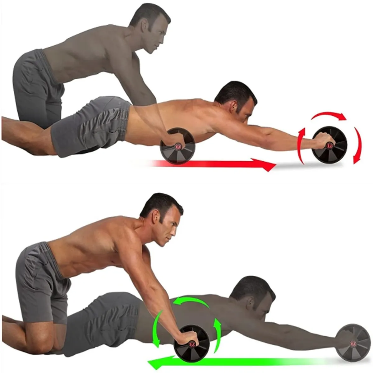 CC GROUP - Rueda Abdominal Muscular Aparato de Fitness para Gimnasio Colores Aleatorios
