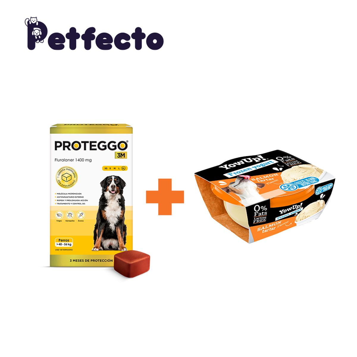 PROTEGGO - ANTIPULGAS PARA PERROS - 3 MESES (>40 – 56 kg.) +1 HELADO SALMÓN TARTAR