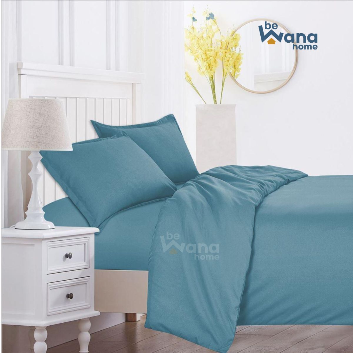 Forro de Edredón y 2 dos fundas de almohada Duver Cover 300 Hilos 2 PLAZAS Turquesa, marca CASATEX - Foto Principal